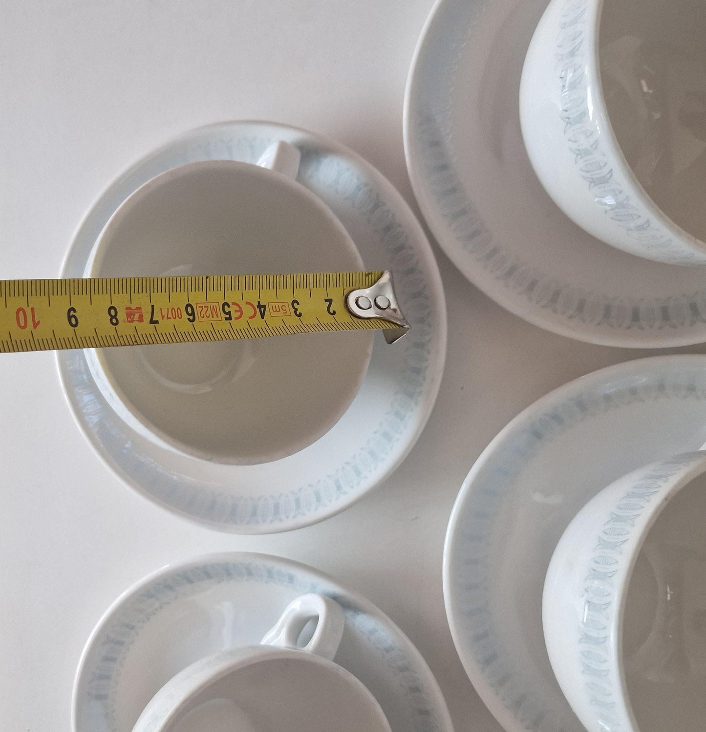 Vintage Rörstrand Sweden Coffee Cup Set – Mid-Century Scandinavian Porcelain, 8-Person