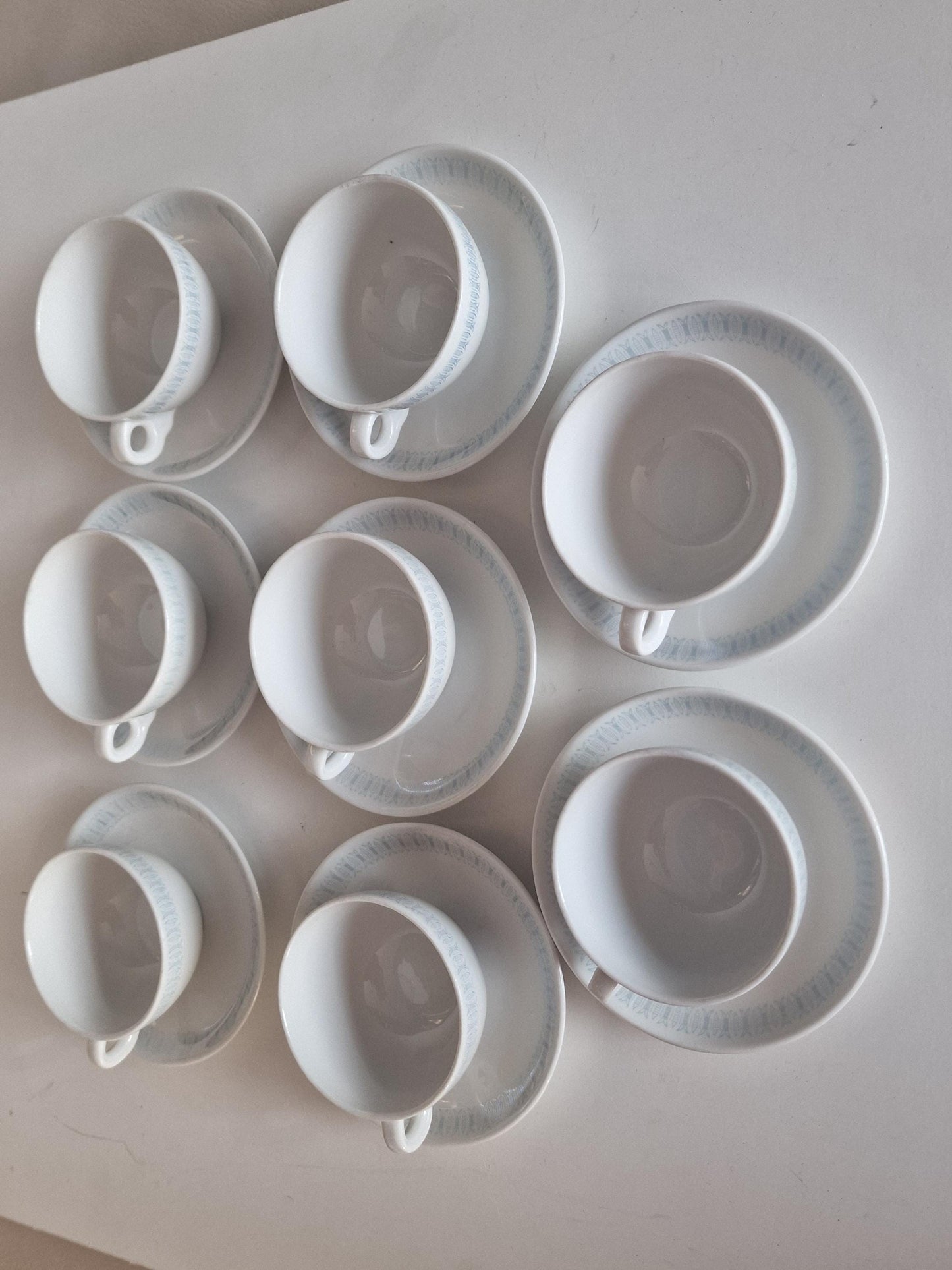 Vintage Rörstrand Sweden Coffee Cup Set – Mid-Century Scandinavian Porcelain, 8-Person