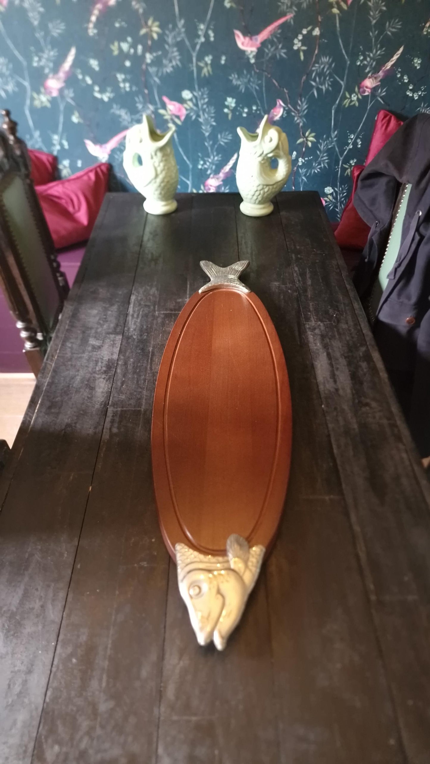 XXL Scottish Ironwood Fish Serving Platter, Banquet Shelf, 1 Meter