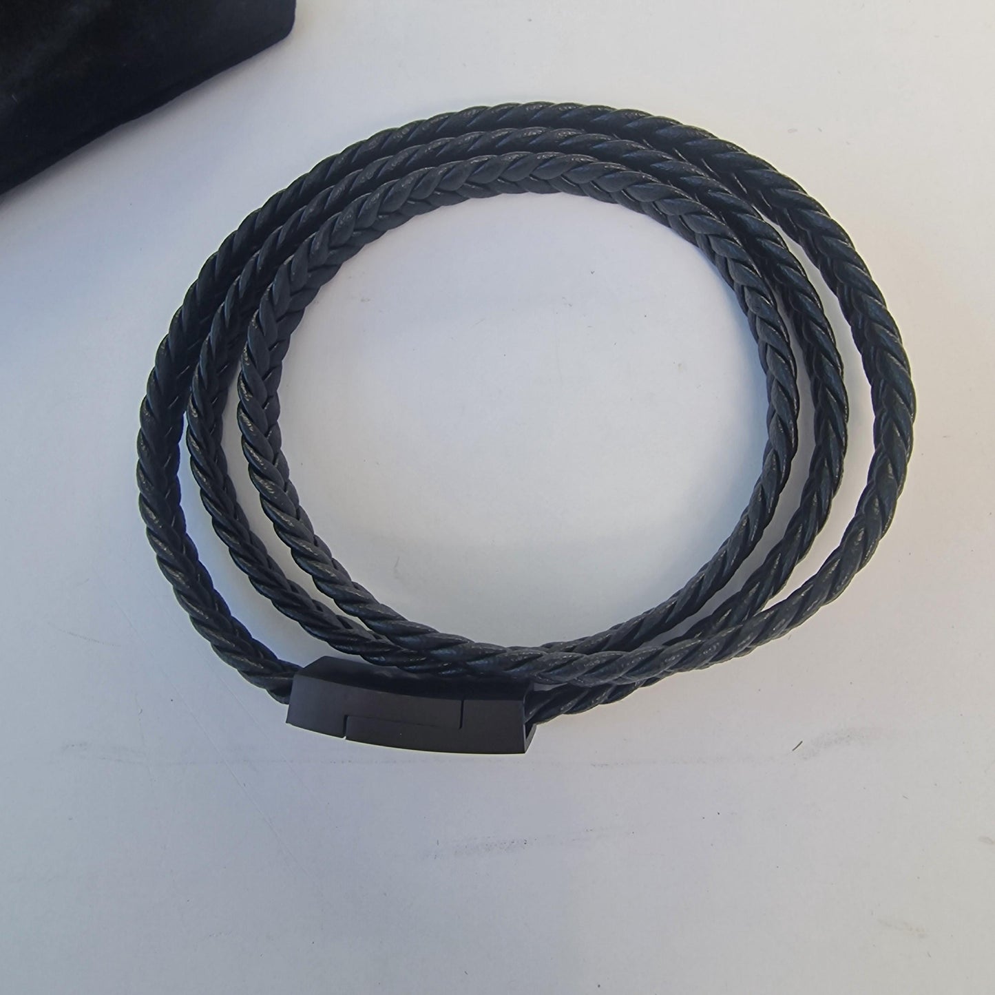 Christian Lacroix Men's Leather & Steel Infinity Bracelet