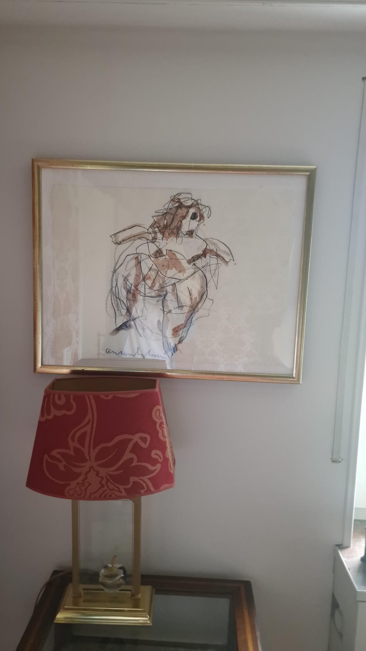 Anton Heijboer , vrouw, 54 x 40, krijt/aquarel, signed, in lijst. Nederlandse polygamy artiest