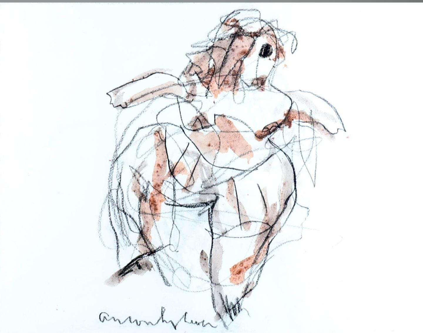 Anton Heijboer , vrouw, 54 x 40, krijt/aquarel, signed, in lijst. Nederlandse polygamy artiest