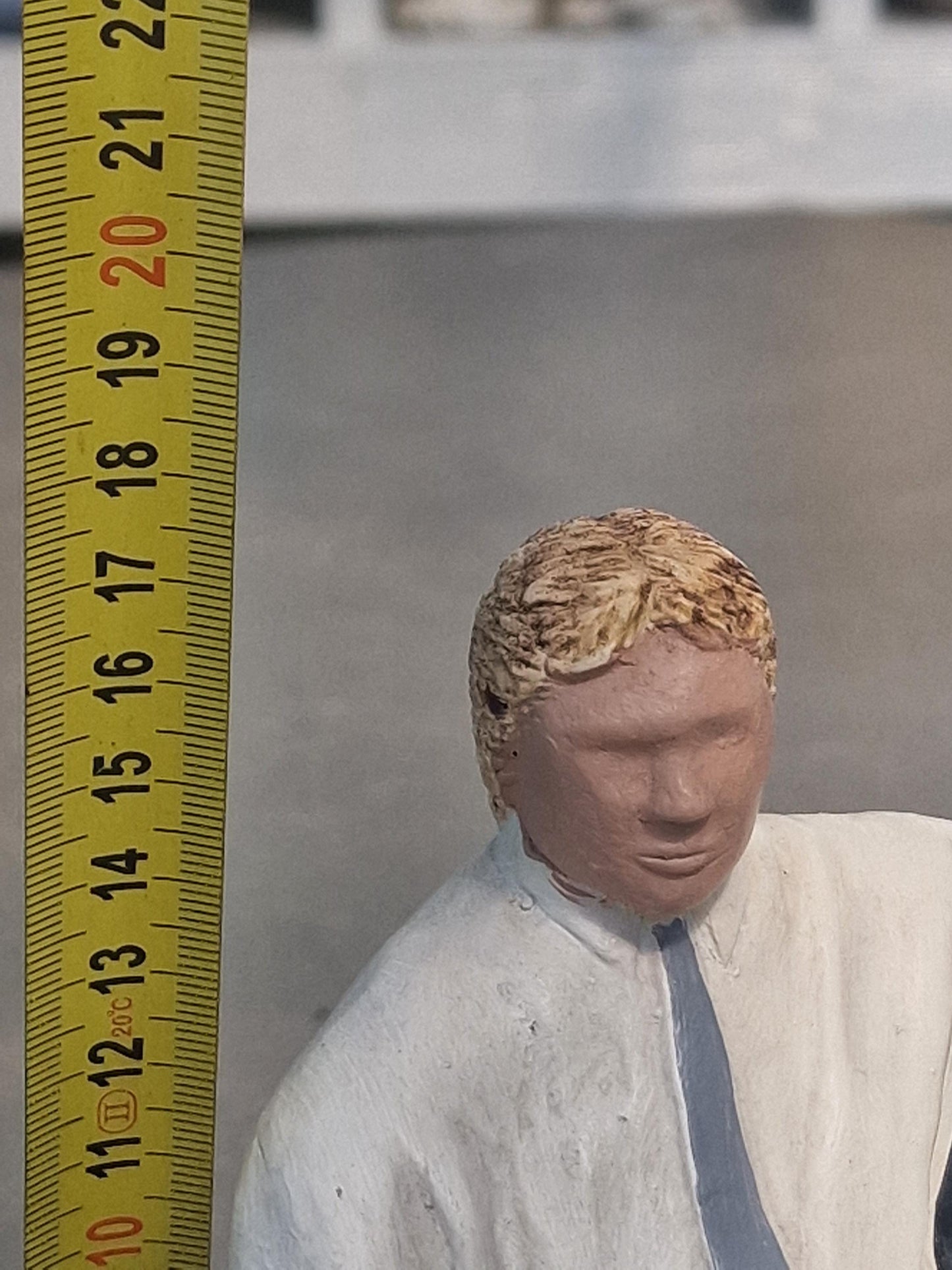 Vintage 1980s Sculpture, Donald Trump Style Figurine, Signed NHD