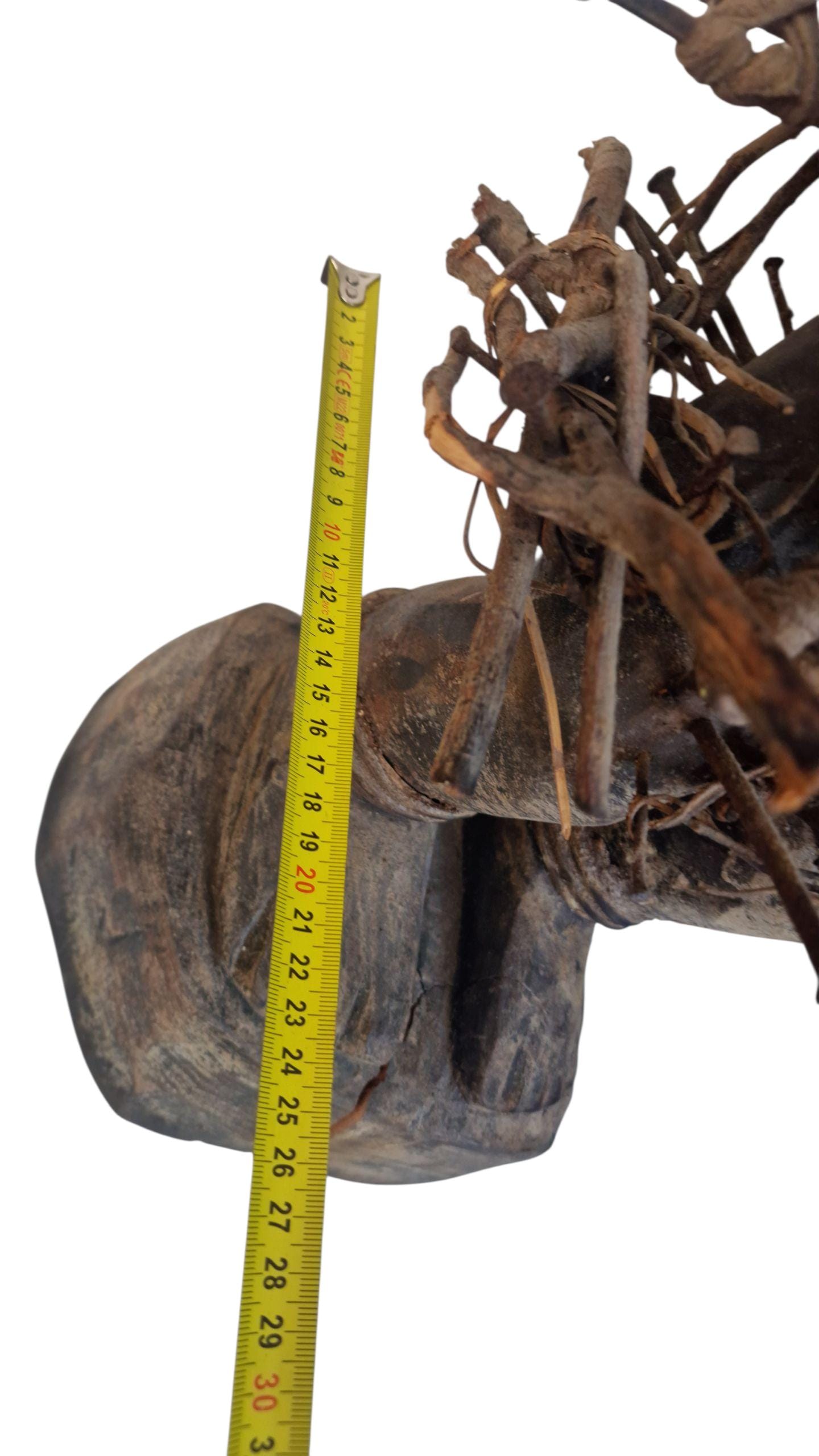 Large African Nkisi Nkondi Power Figure, Congo Tribal Statue, 1940s