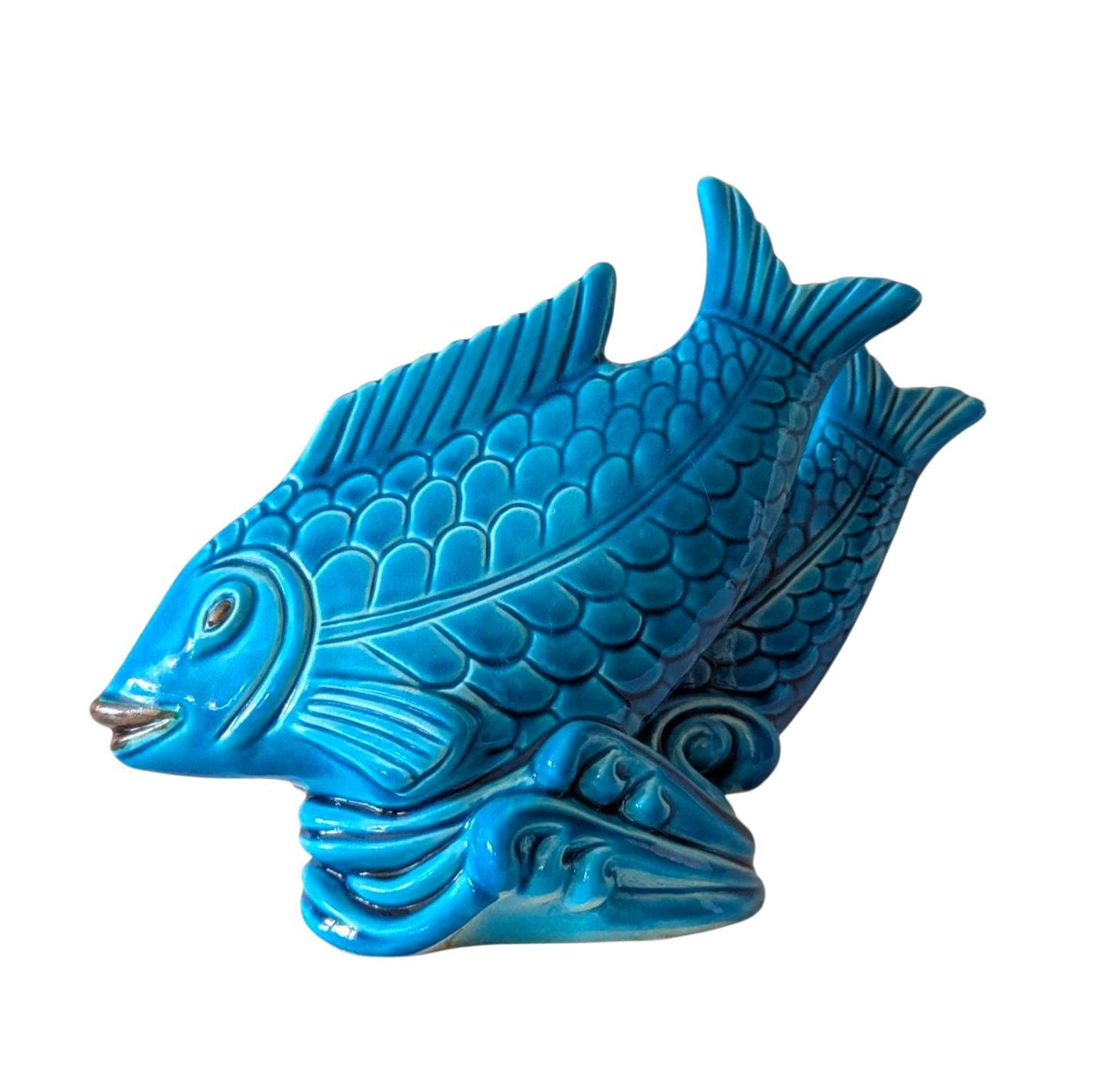 Gunnar Nylund Rorstrand Chamotte Fish Sculpture, Swedish Mid-Century Modern Ceramic Art