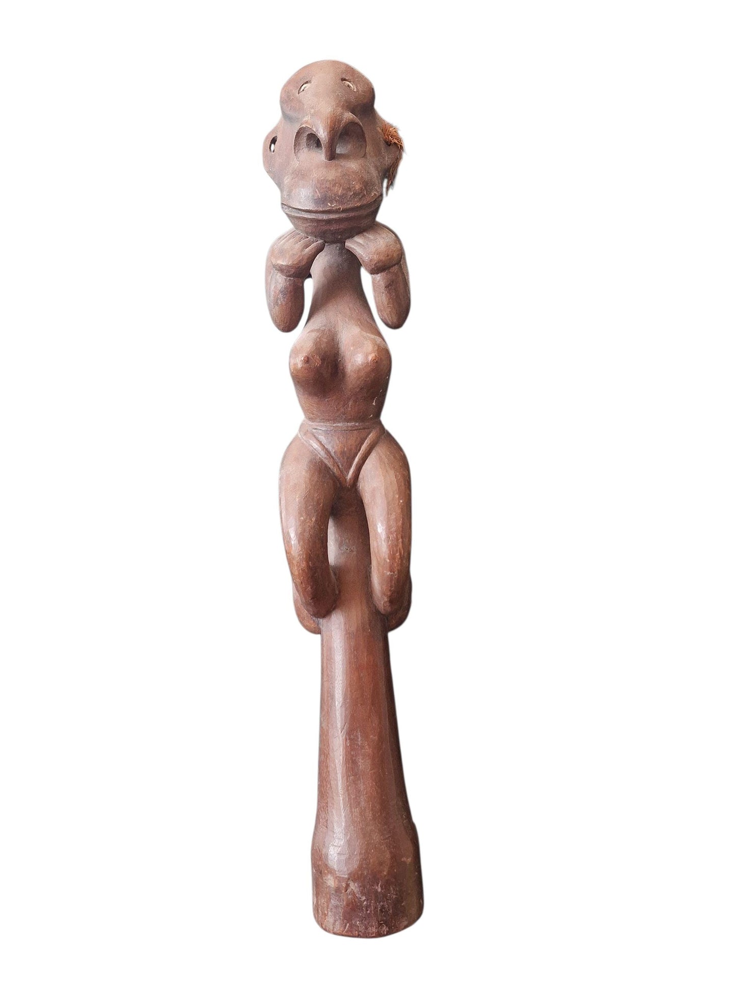 Female Ancestral Figure – Papua New Guinea – Hand-Carved Tribal Fertility Statue – Early 20th Century vruchtbaarheidsbeeld
