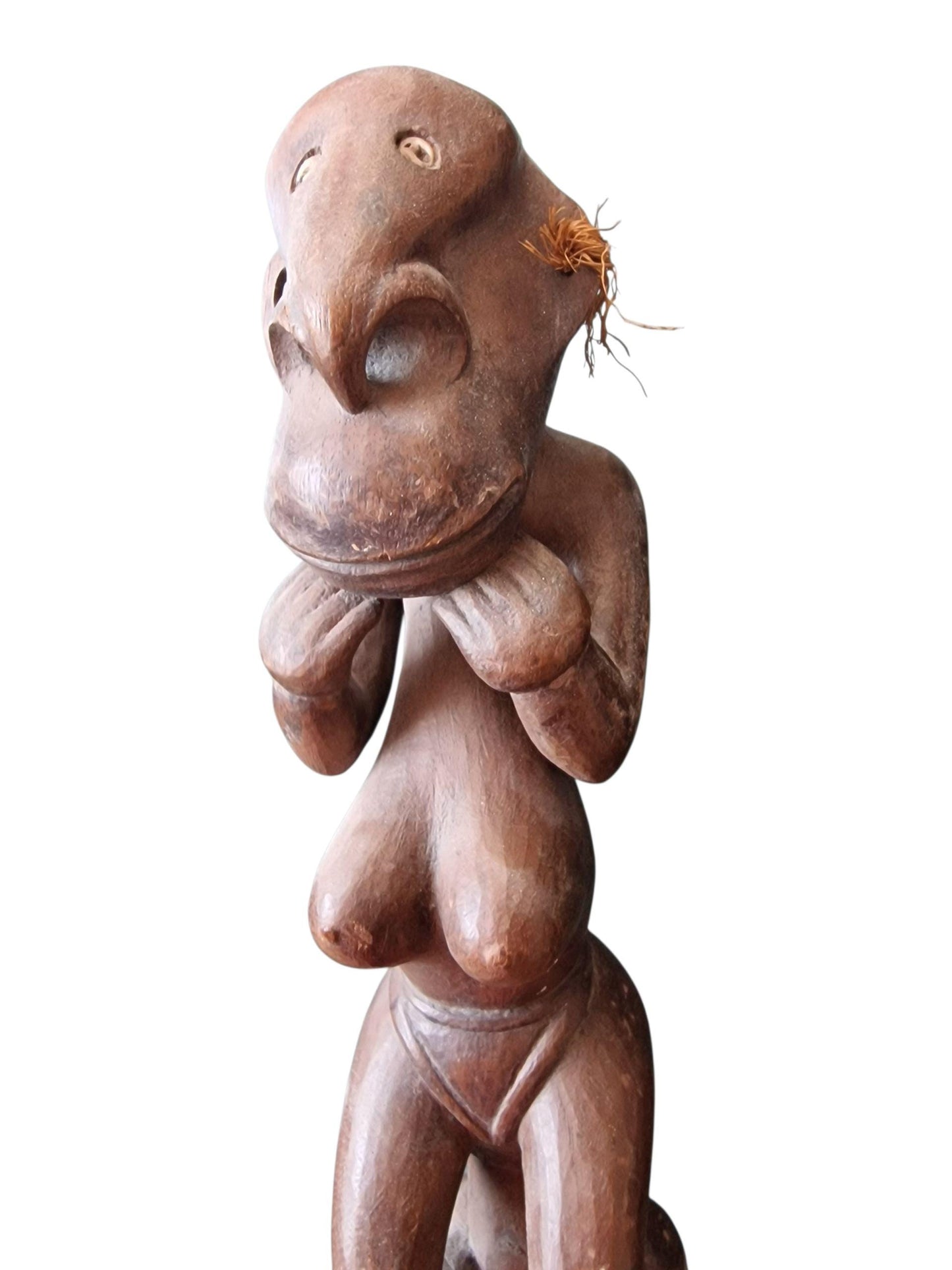 Female Ancestral Figure – Papua New Guinea – Hand-Carved Tribal Fertility Statue – Early 20th Century vruchtbaarheidsbeeld