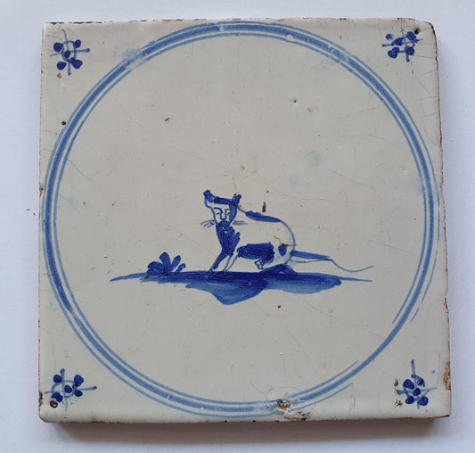 This charming Delft tile was made around 1780 and is of the iconic 'Springer' type.