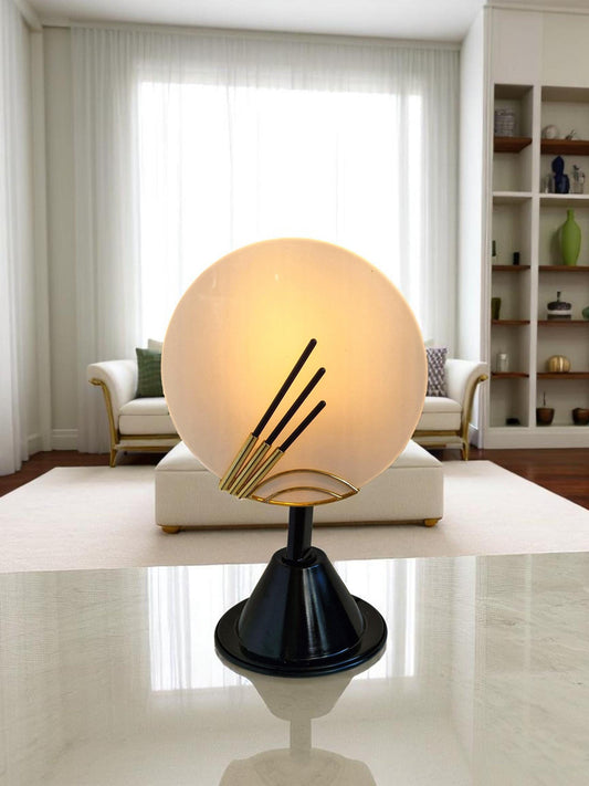Vintage Tiffany & Co. Table Lamp – 1980s Frosted Glass, Art Deco Revival
