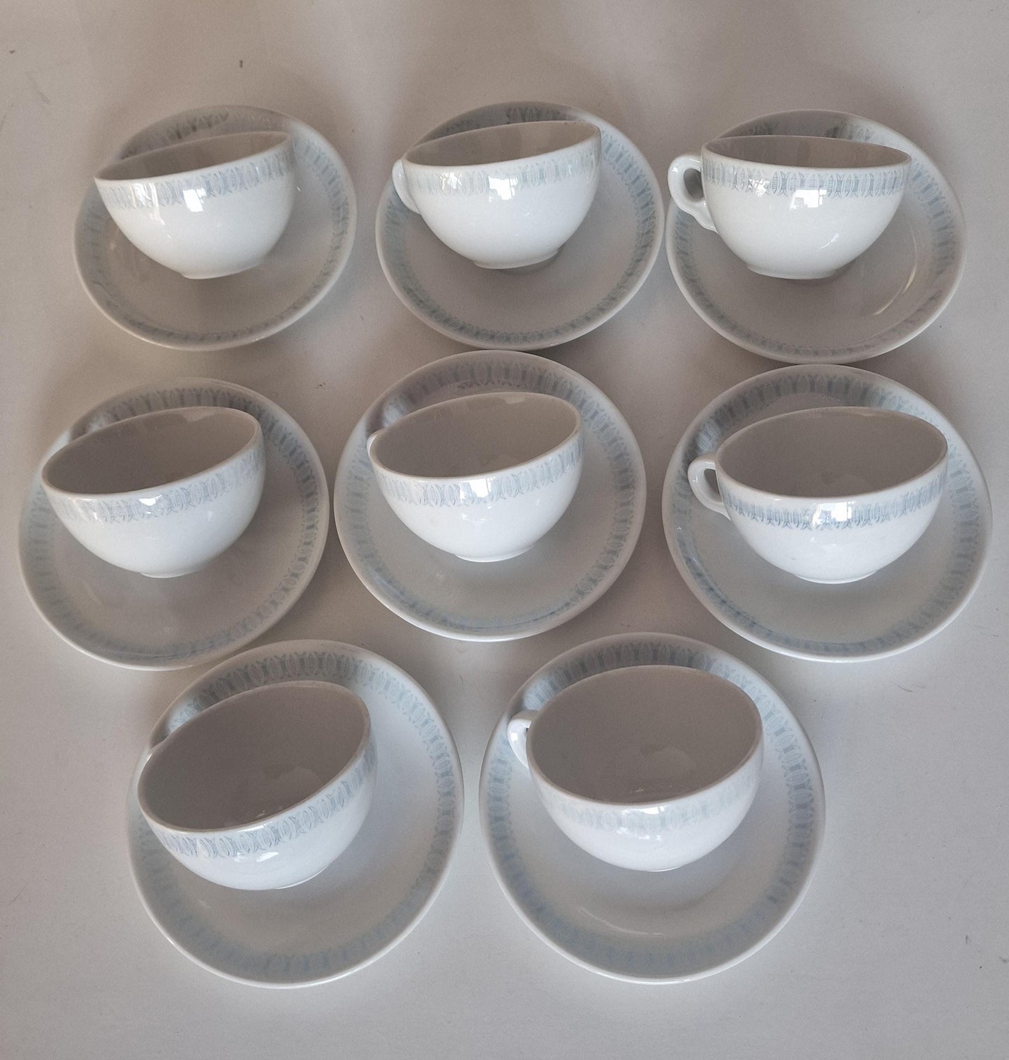 Vintage Rörstrand Sweden Coffee Cup Set – Mid-Century Scandinavian Porcelain, 8-Person