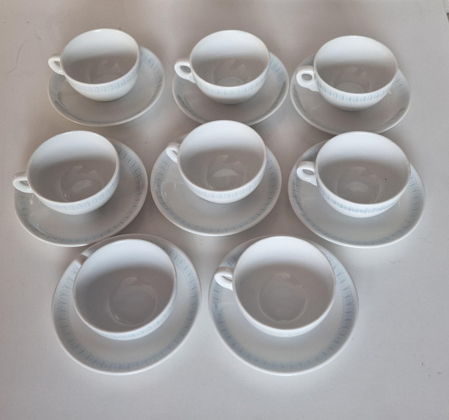 Vintage Rörstrand Sweden Coffee Cup Set – Mid-Century Scandinavian Porcelain, 8-Person