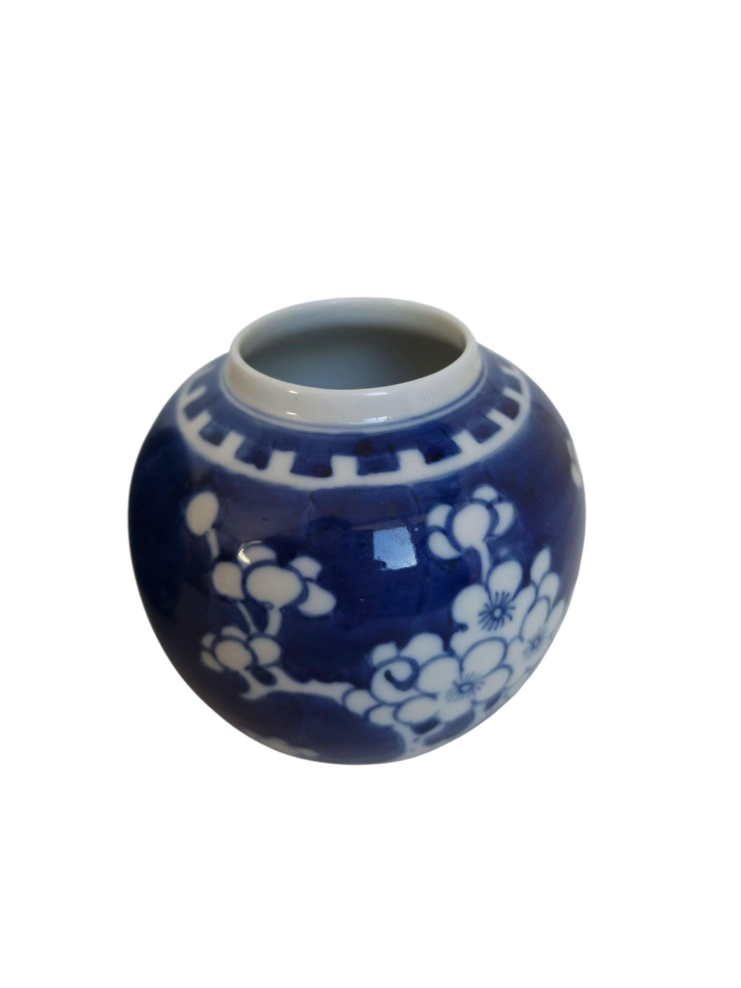 Vintage Chinese Porcelain Ginger Jars – Blue and White Plum Blossom, Set of 2 cherry