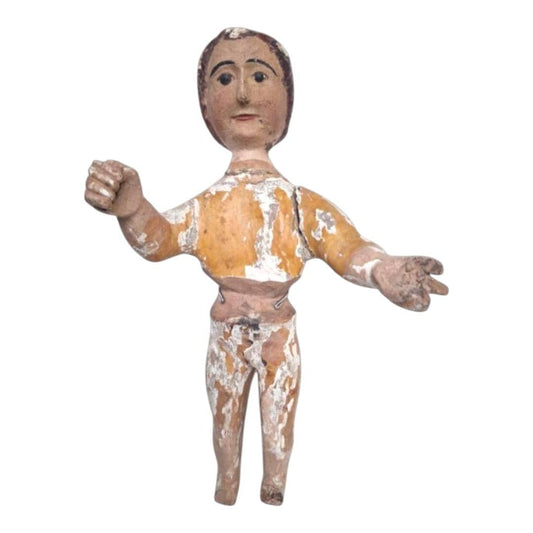18th Century French Santo Niño Figure – Hand-Carved Polychrome Wood