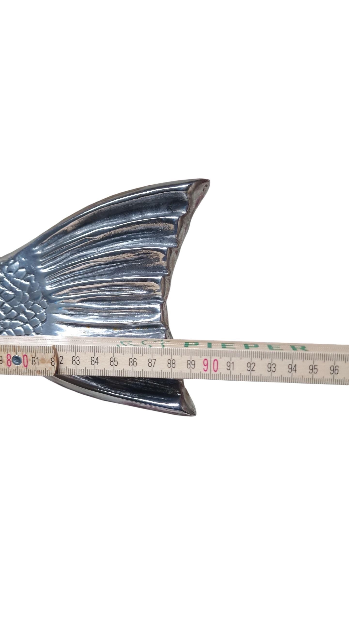 XXL Scottish Wood Fish Serving Board, Metal Accents, Wall Decor