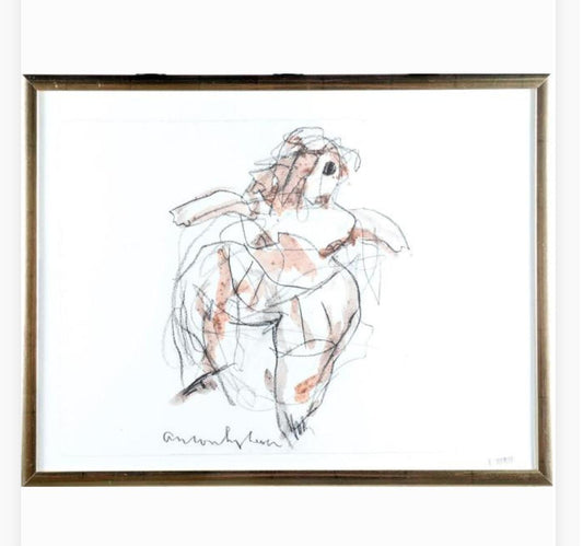 Anton Heijboer , vrouw, 54 x 40, krijt/aquarel, signed, in lijst. Nederlandse polygamy artiest