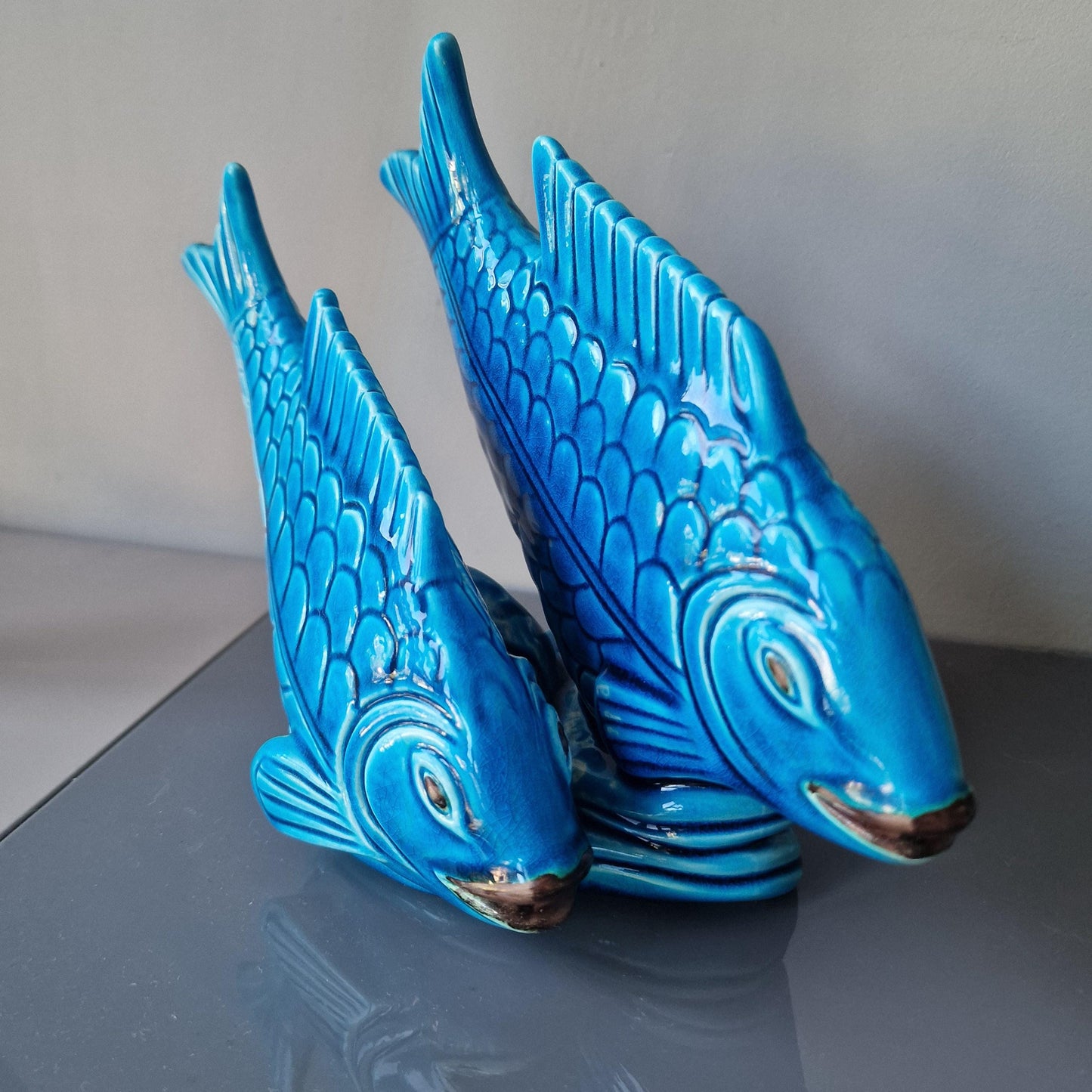 Gunnar Nylund Rorstrand Chamotte Fish Sculpture, Swedish Mid-Century Modern Ceramic Art