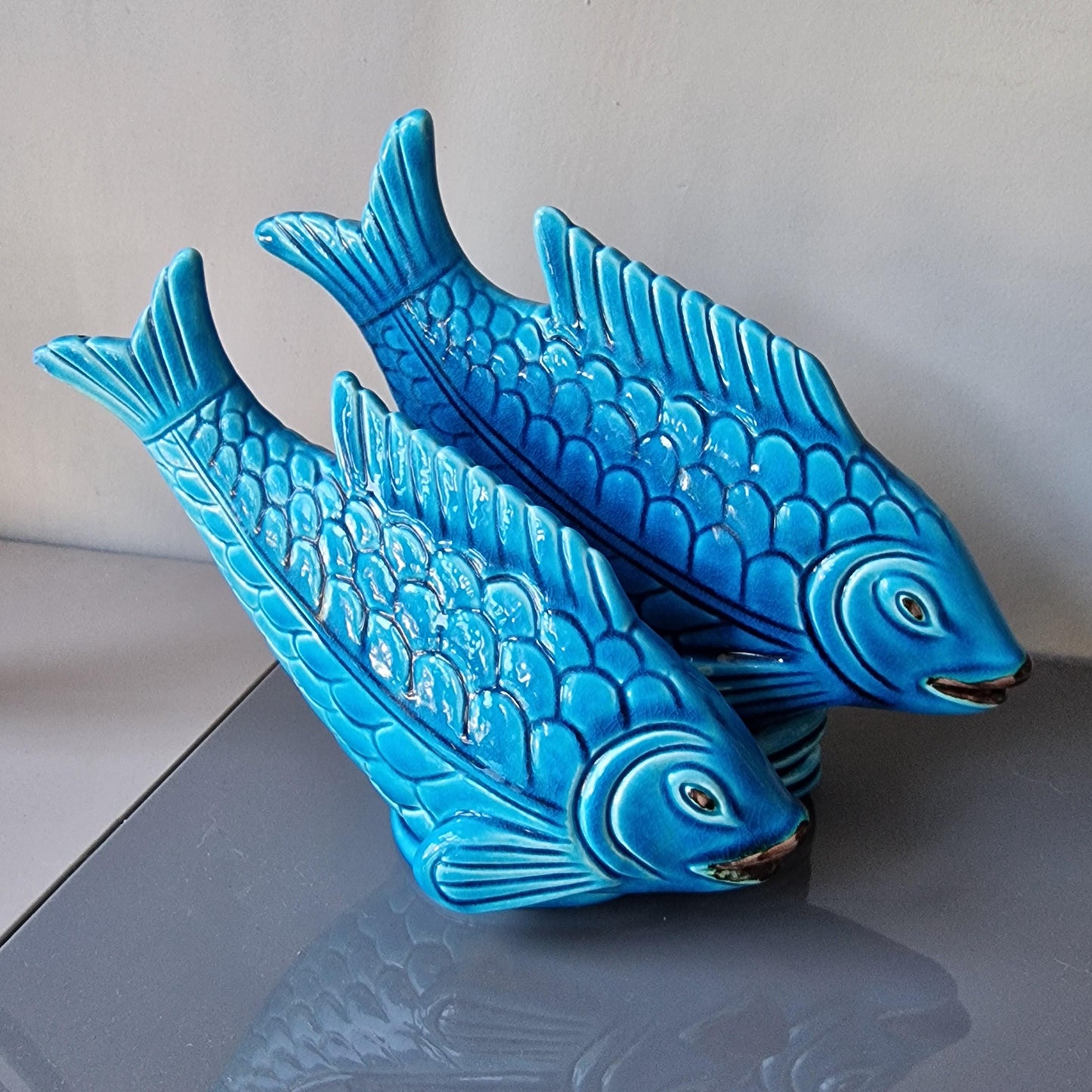 Gunnar Nylund Rorstrand Chamotte Fish Sculpture, Swedish Mid-Century Modern Ceramic Art