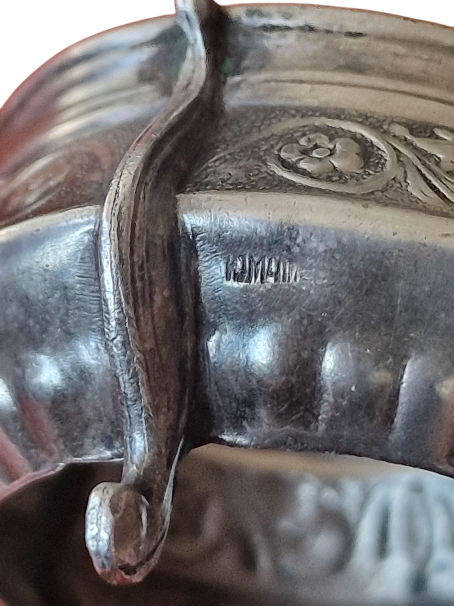 Antique Russian Silver Salt Cellar, Kommet Spoon, Tsar Period