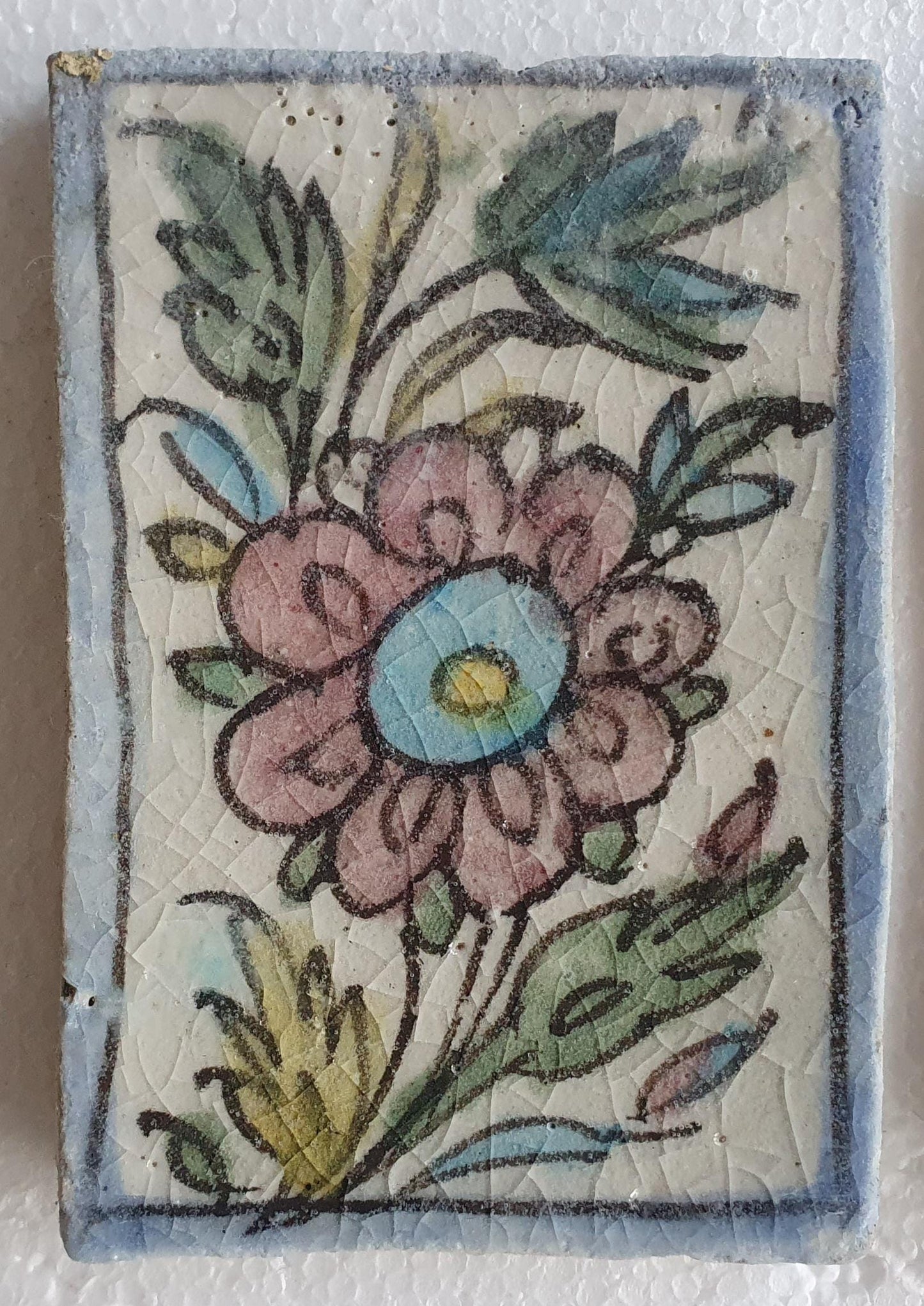 3 tiles thick handmade handpainted vintage midcentury collector tiles, polychrome eastern oosterse oosters iznik ?