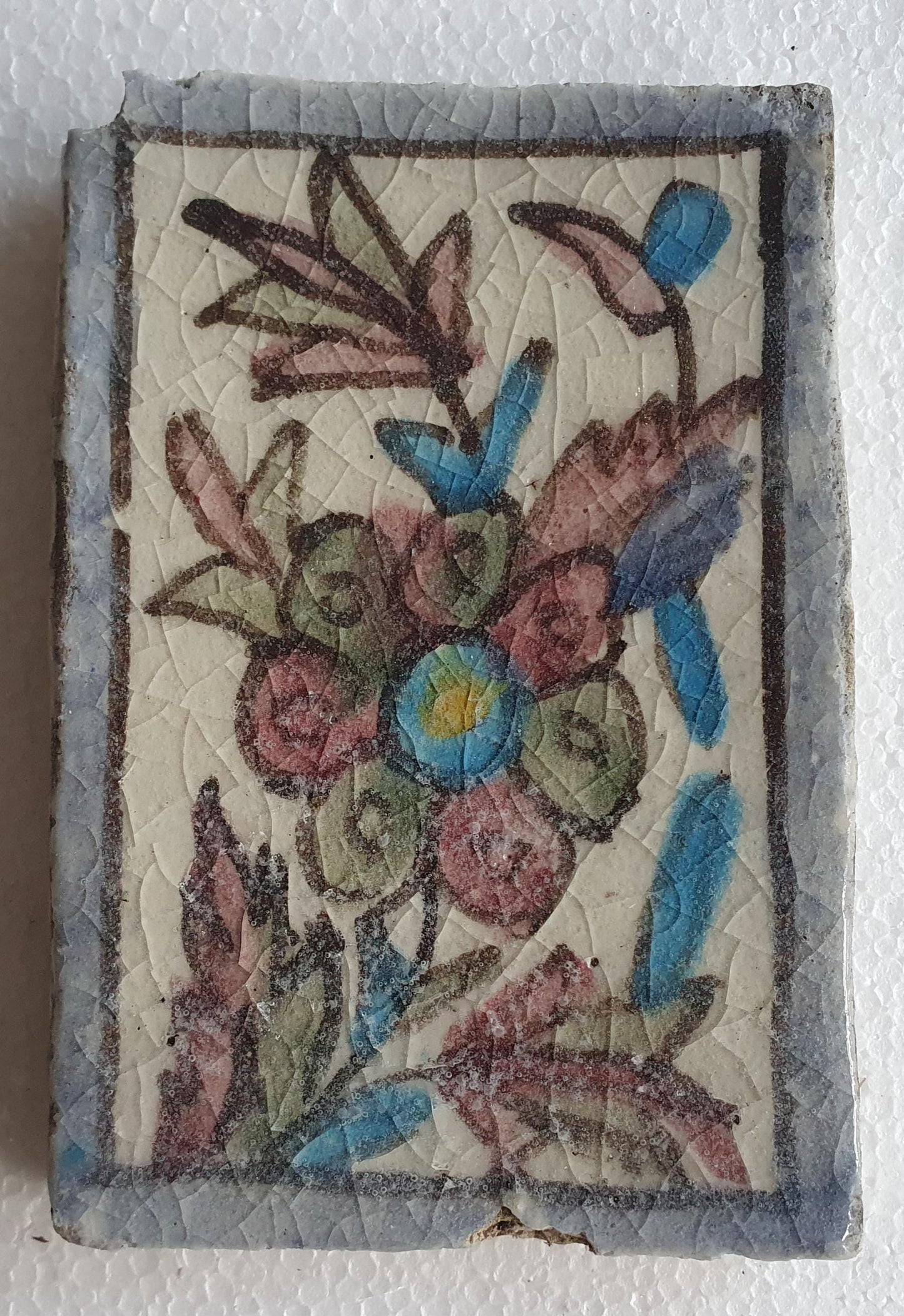 3 tiles thick handmade handpainted vintage midcentury collector tiles, polychrome eastern oosterse oosters iznik ?