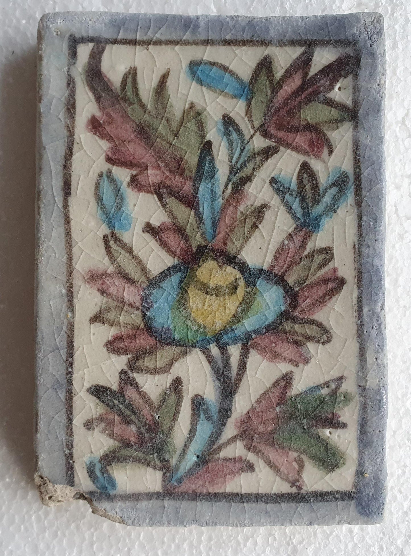 3 tiles thick handmade handpainted vintage midcentury collector tiles, polychrome eastern oosterse oosters iznik ?