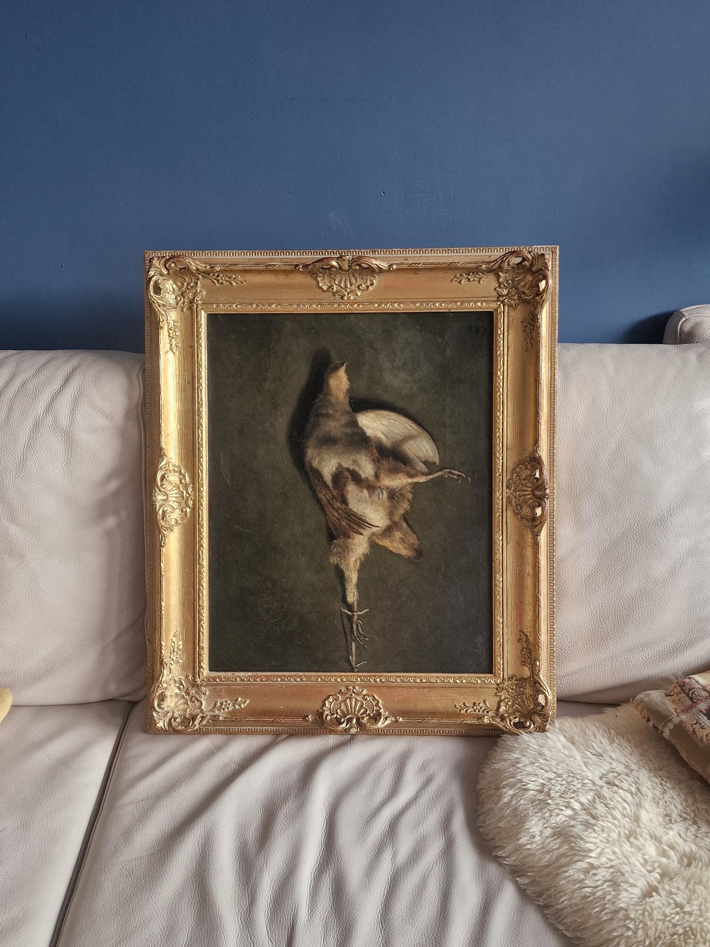 Dutch Game Still Life Painting, Framed Oil on Canvas, Baroque Gilt Frame