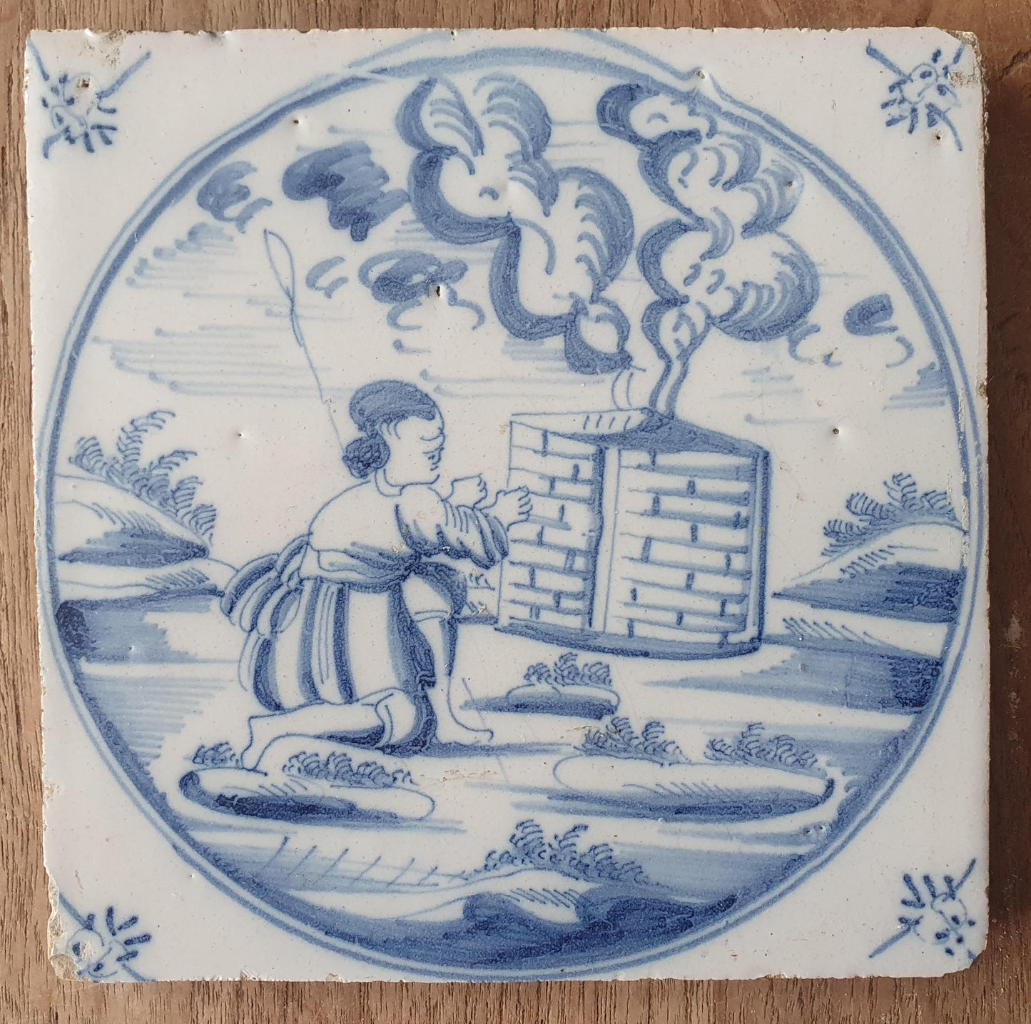 This original 17th century (c. 1675  -1700) Delft tile bibel.