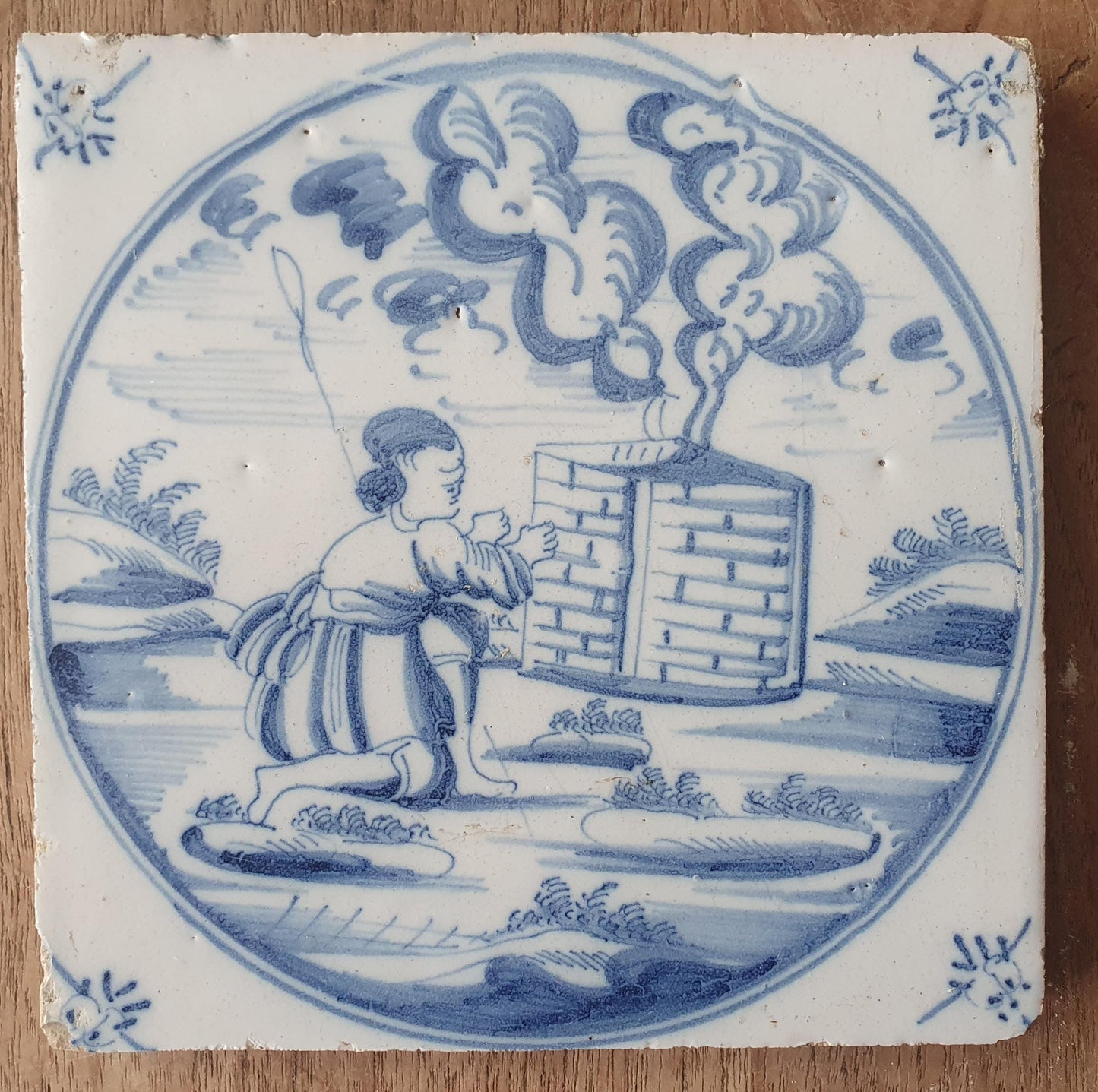 This original 17th century (c. 1675  -1700) Delft tile bibel.