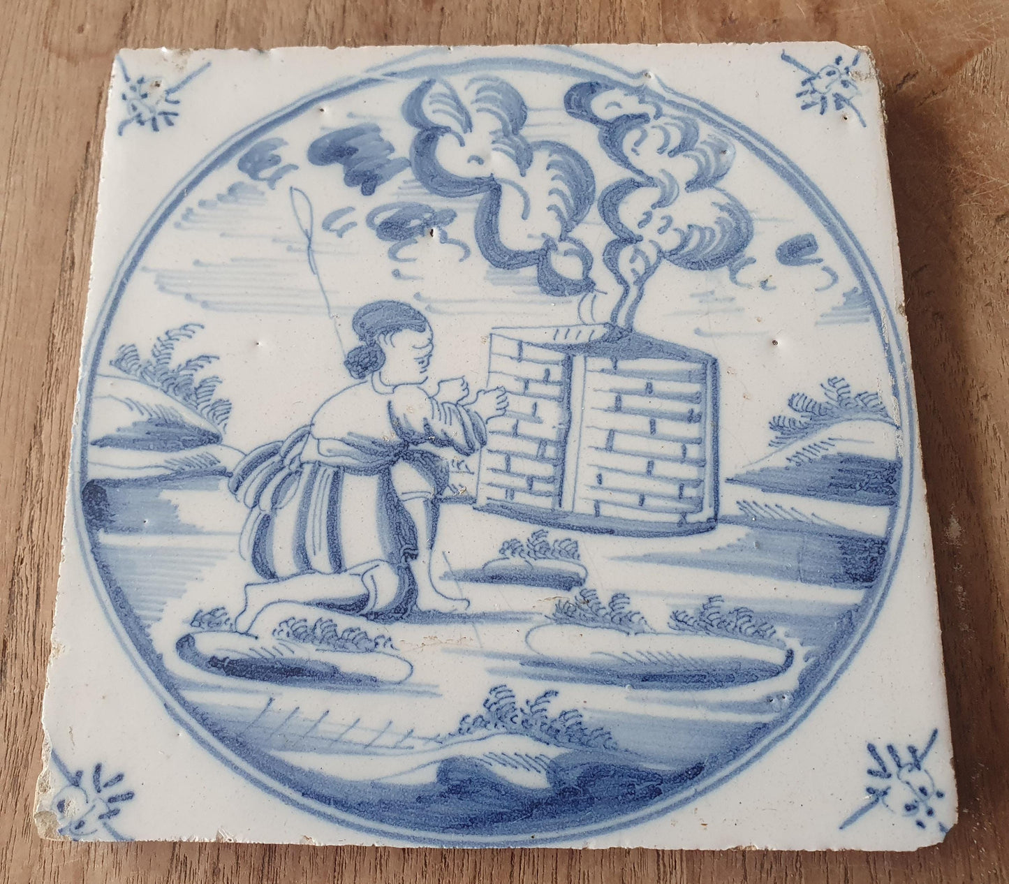 This original 17th century (c. 1675  -1700) Delft tile bibel.
