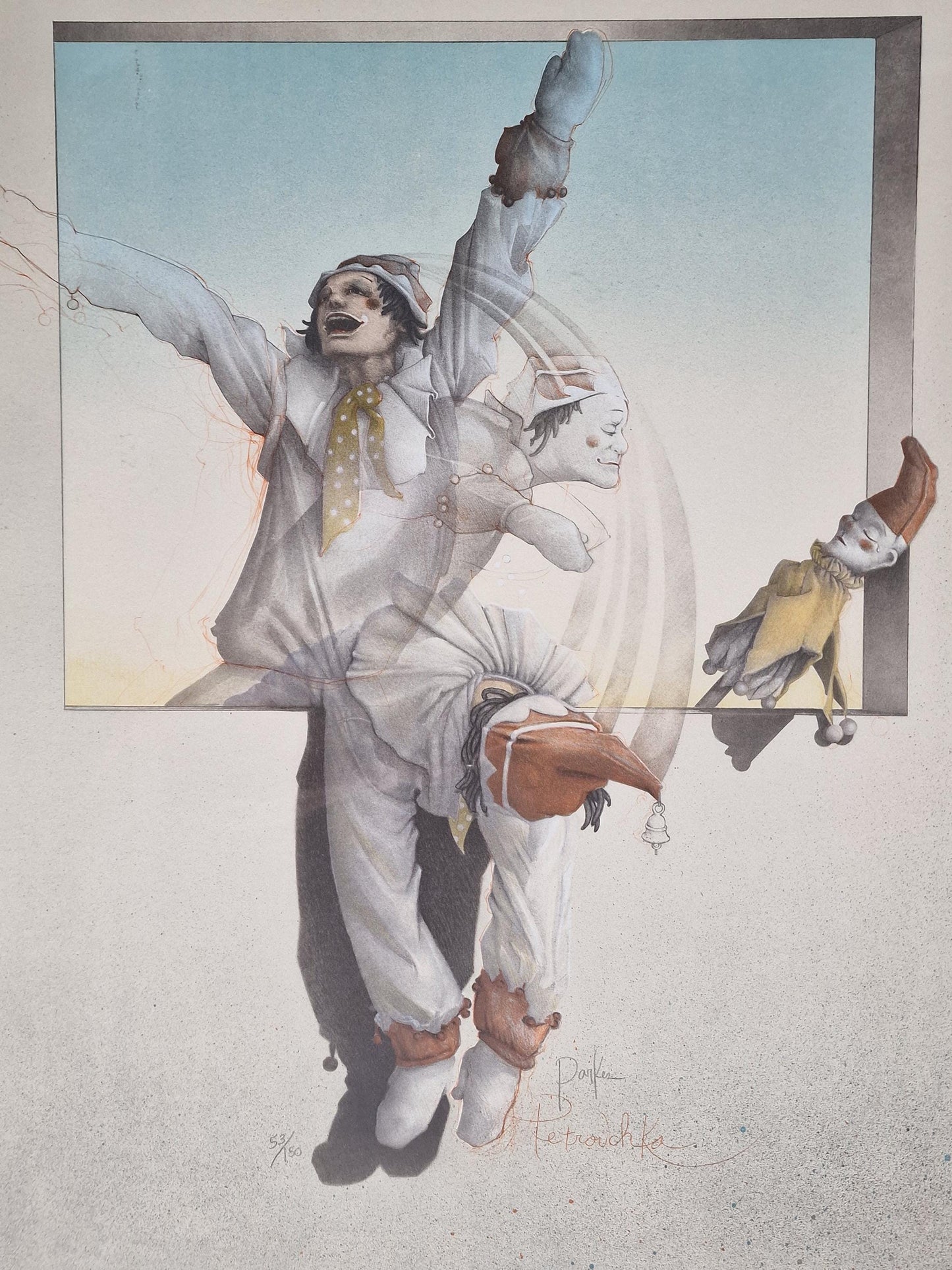Michael Parkes "Petrouchka" Lithograph – Hand-Signed, Limited Edition, Framed