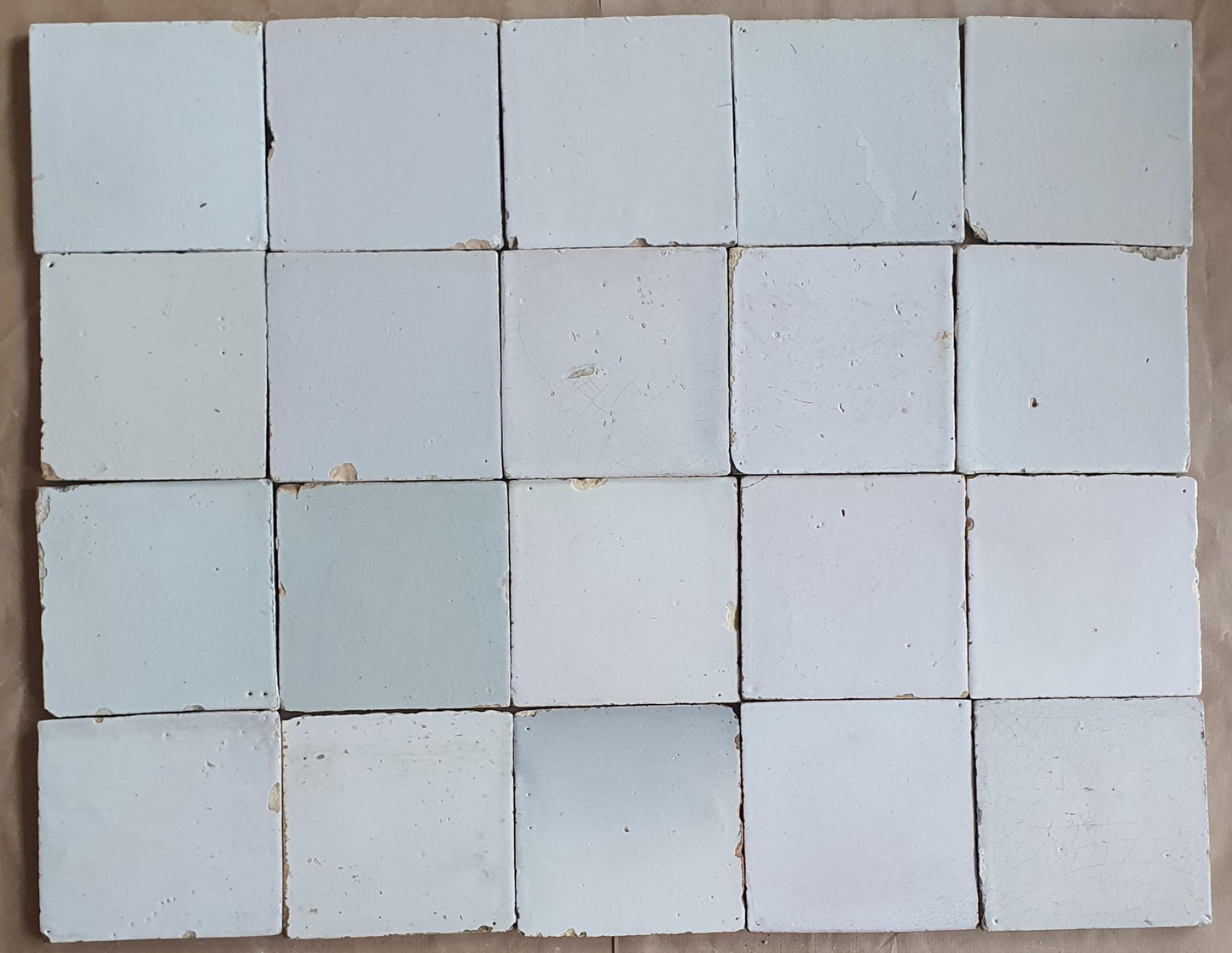 16 Antique Dutch Delft Tiles, 18th Century Whites (5.11 inch) witjes a quality