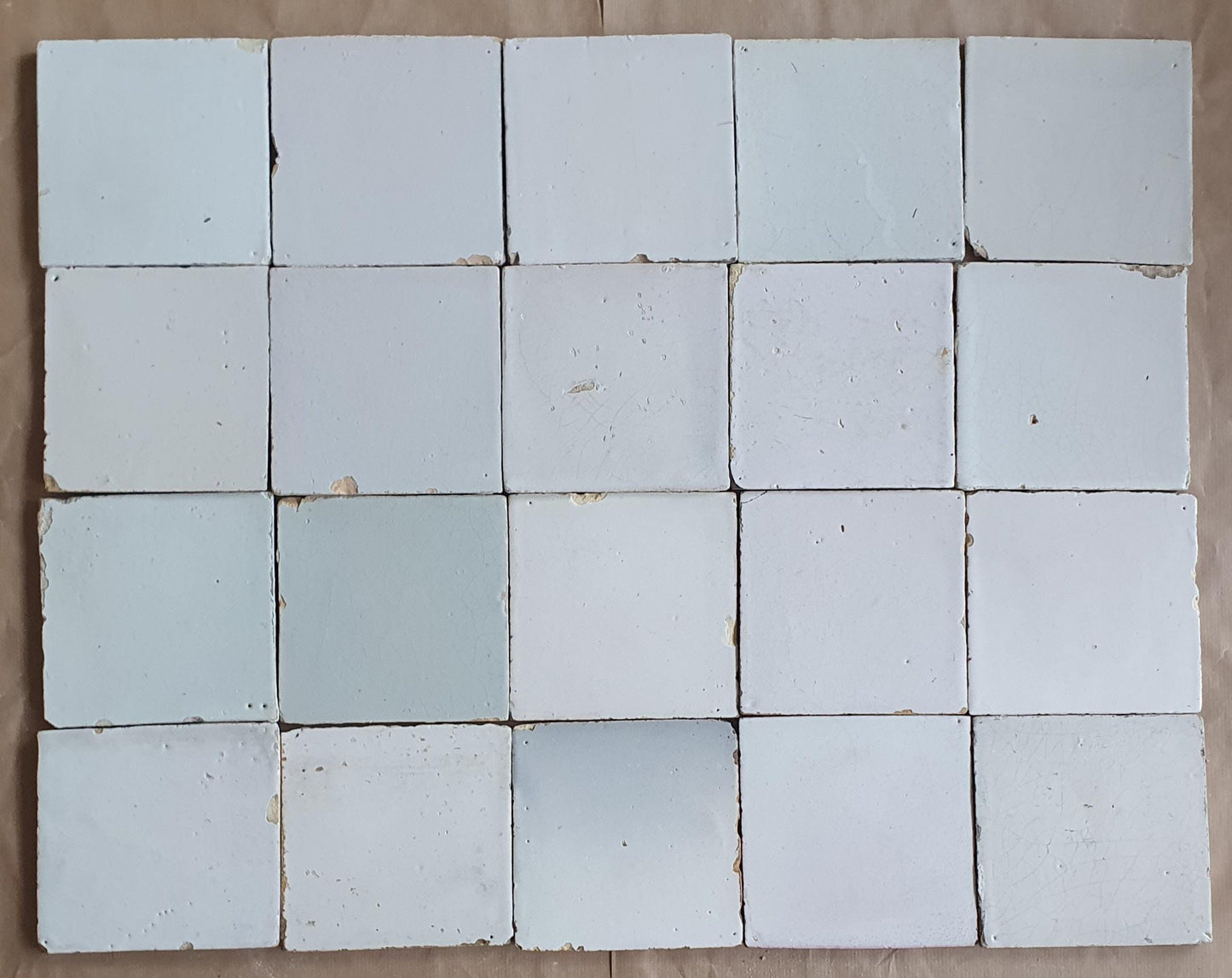 16 Antique Dutch Delft Tiles, 18th Century Whites (5.11 inch) witjes a quality