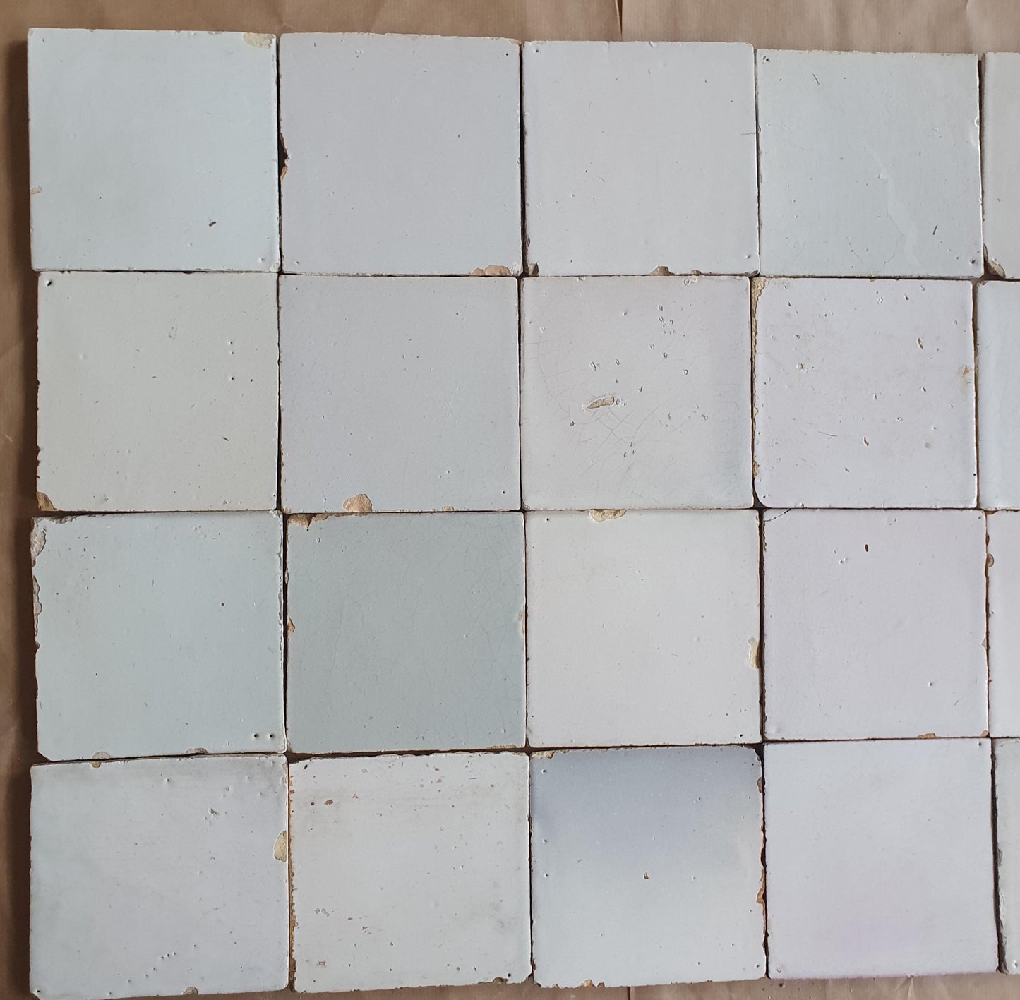 16 Antique Dutch Delft Tiles, 18th Century Whites (5.11 inch) witjes a quality