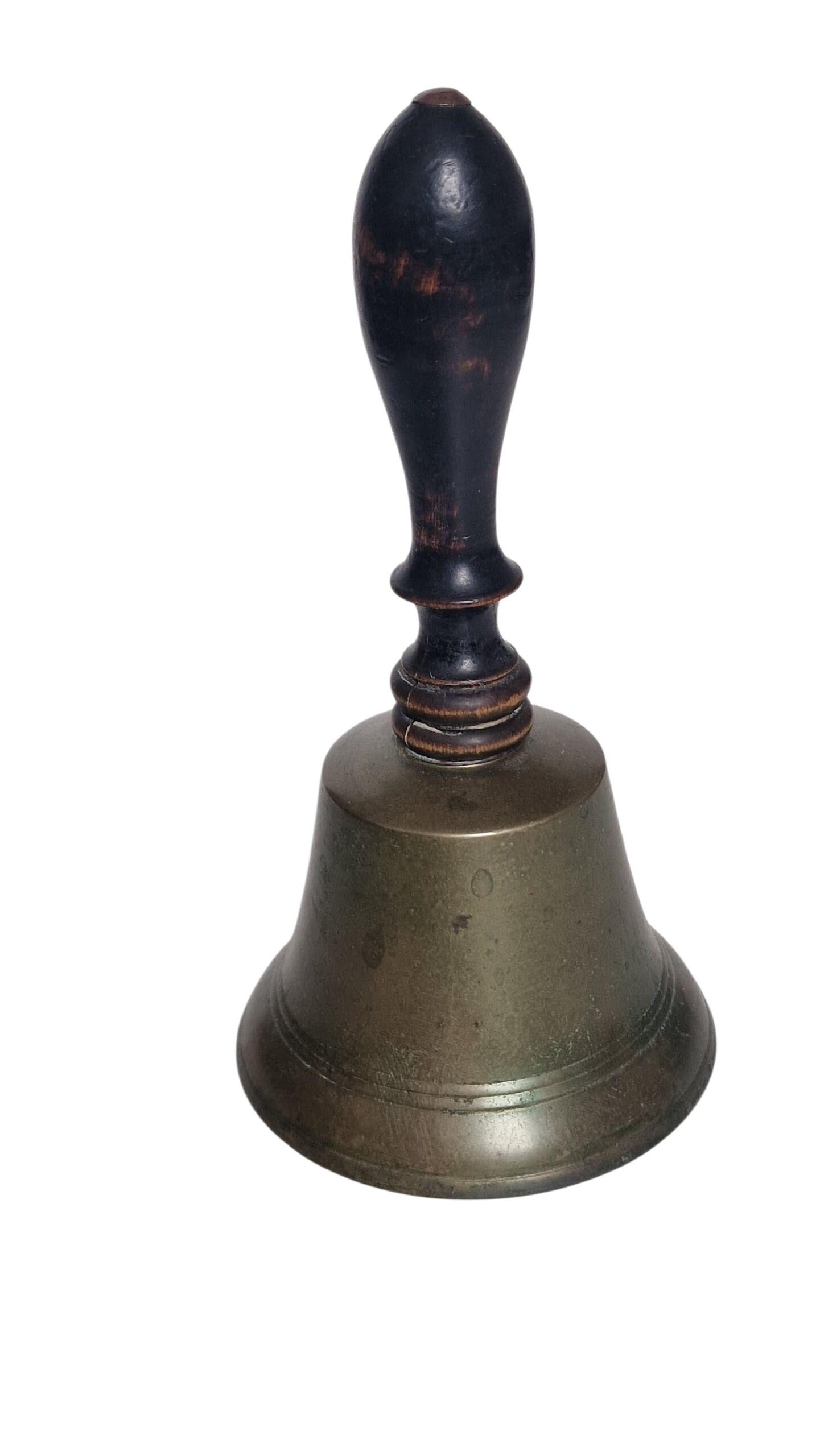Antique Bronze Monk Walking Bell, Asian Meditation Decor (19cm)