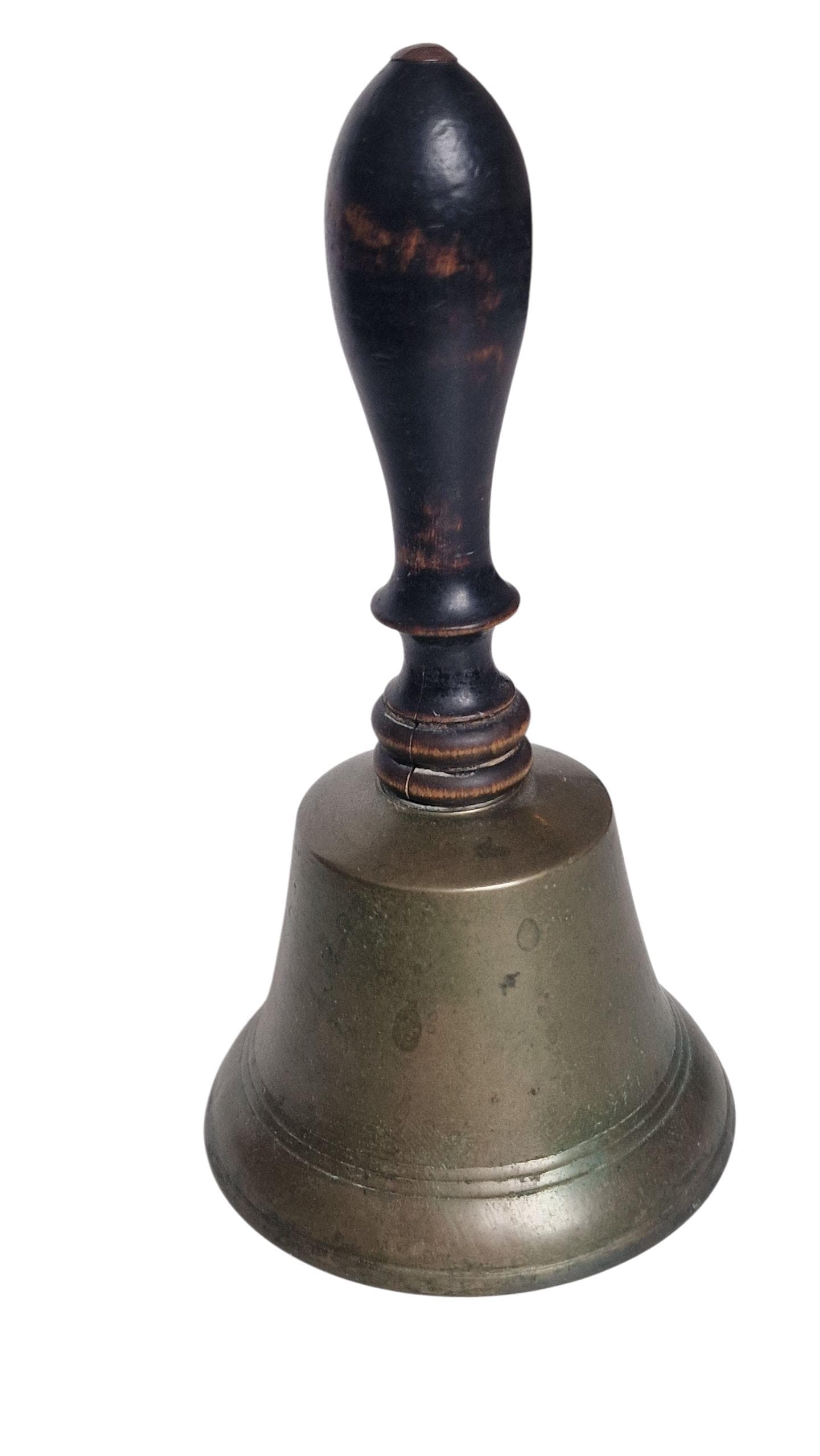 Antique Bronze Monk Walking Bell, Asian Meditation Decor (19cm)