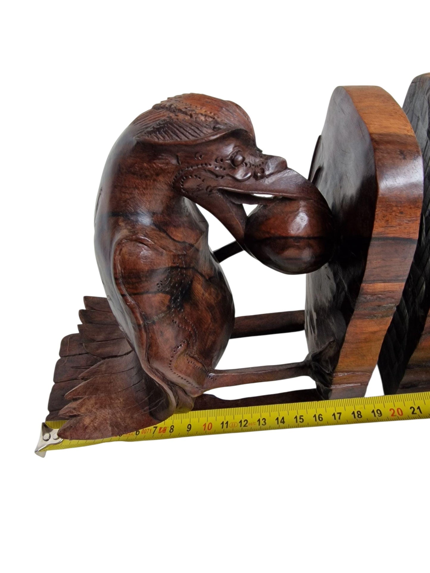 Art Deco Bird Bookends, Carved Coromandel Wood, Colonial Indonesia