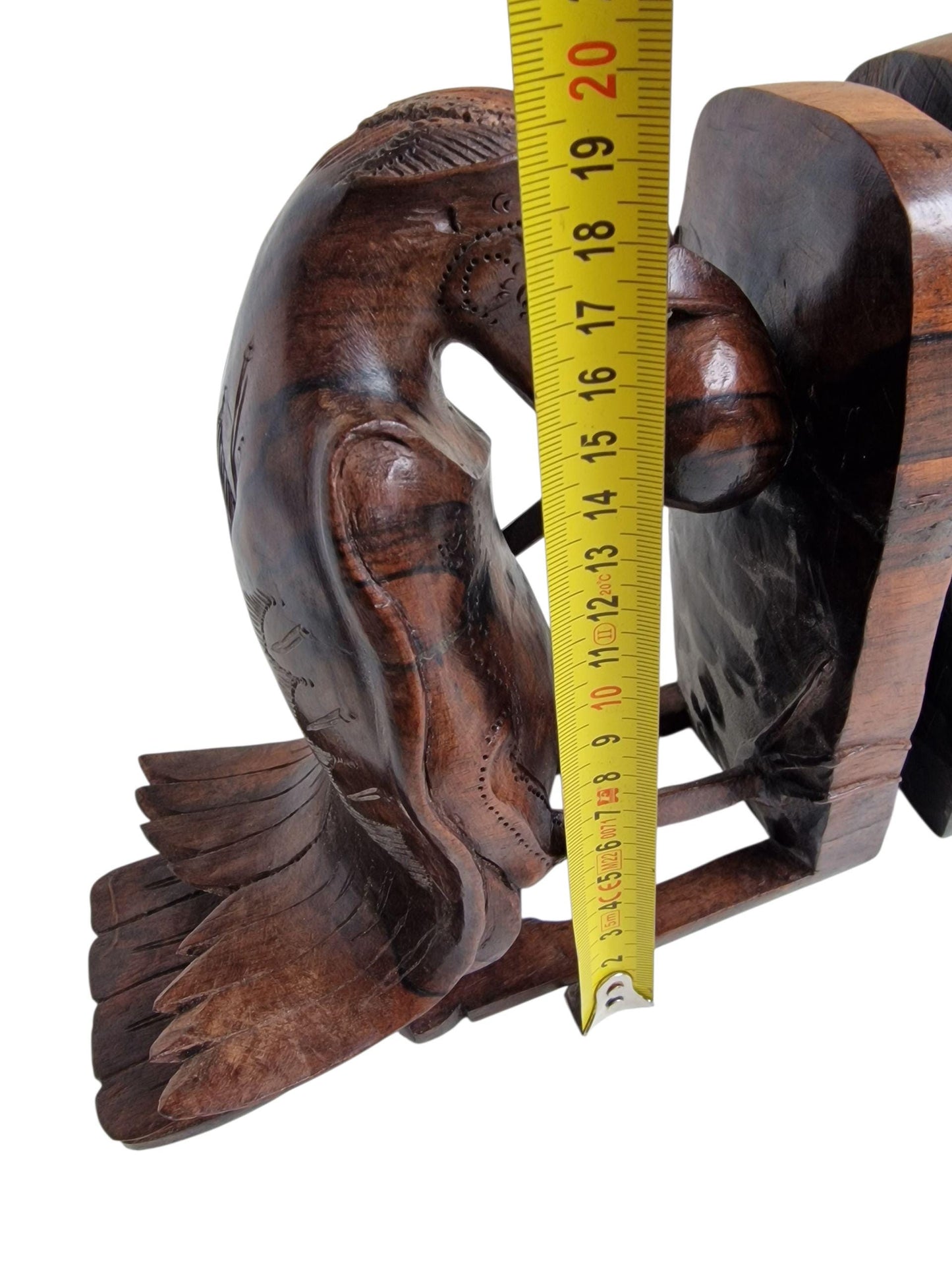Art Deco Bird Bookends, Carved Coromandel Wood, Colonial Indonesia