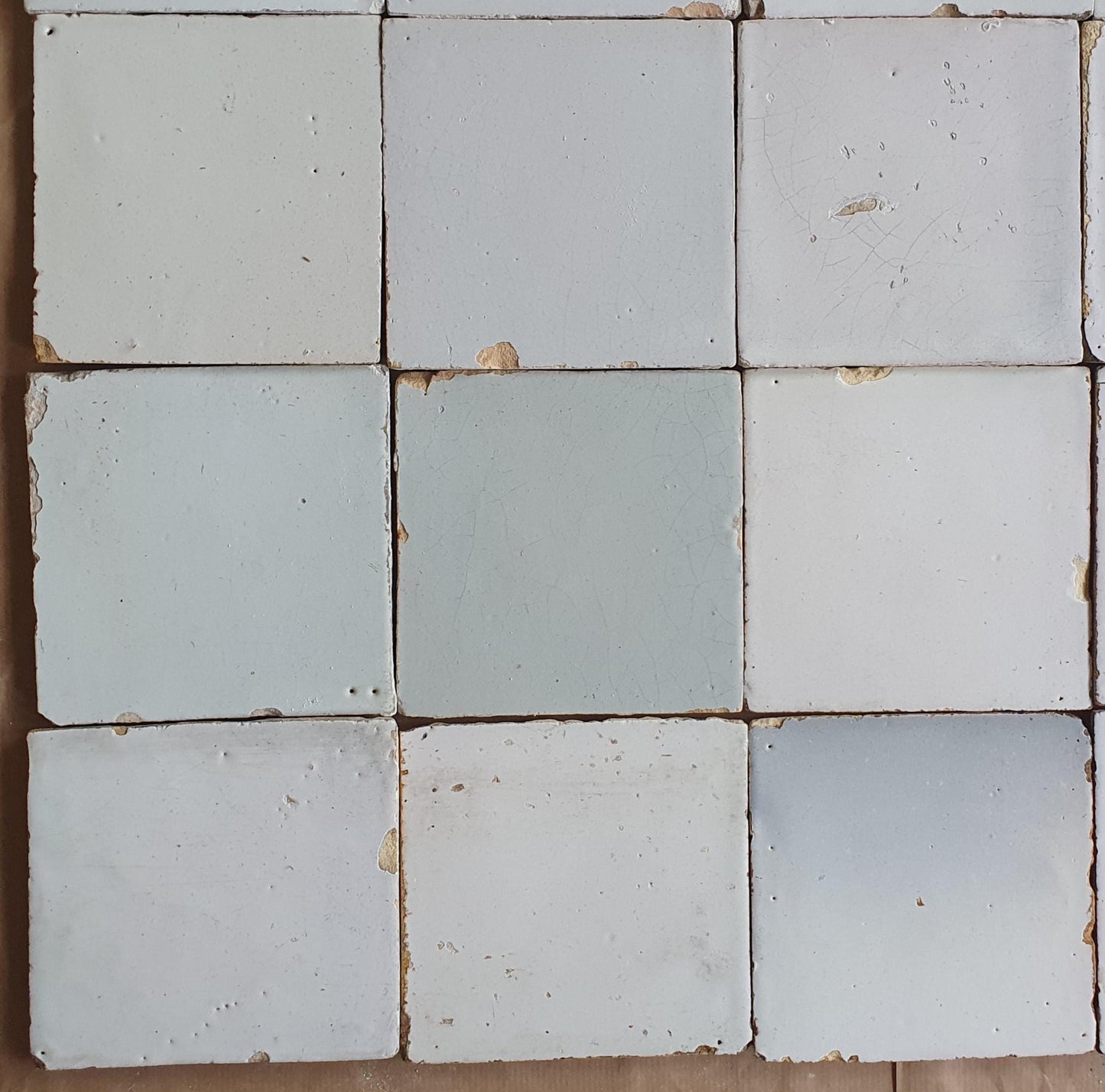 16 Antique Dutch Delft Tiles, 18th Century Whites (5.11 inch) witjes a quality