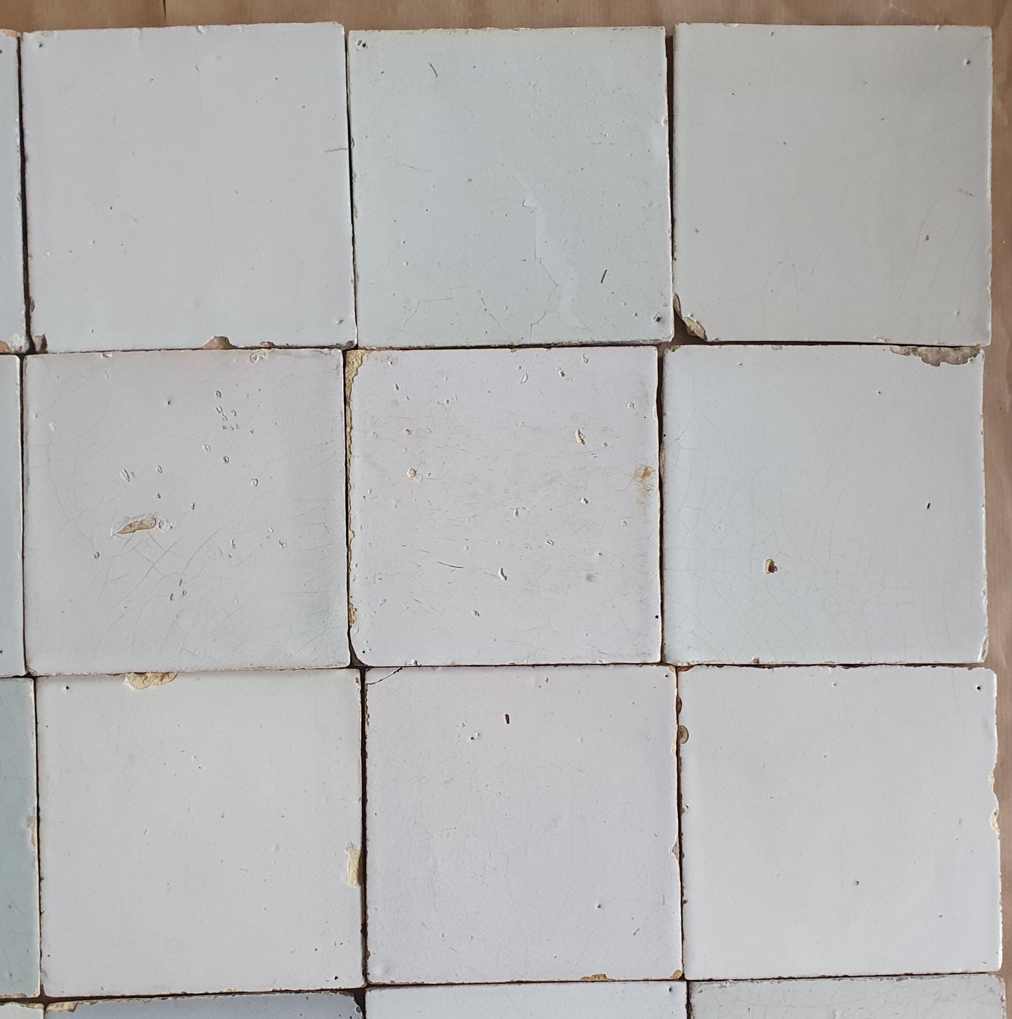 16 Antique Dutch Delft Tiles, 18th Century Whites (5.11 inch) witjes a quality