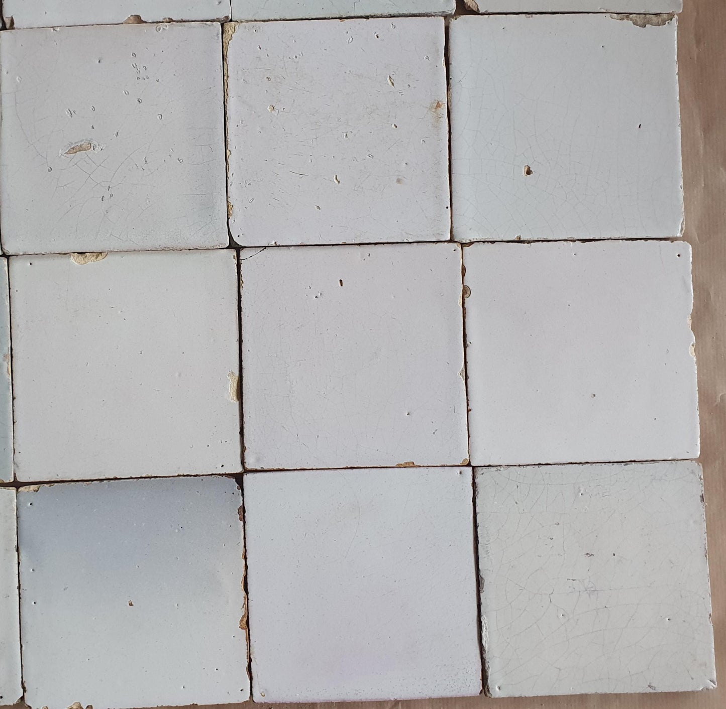 16 Antique Dutch Delft Tiles, 18th Century Whites (5.11 inch) witjes a quality
