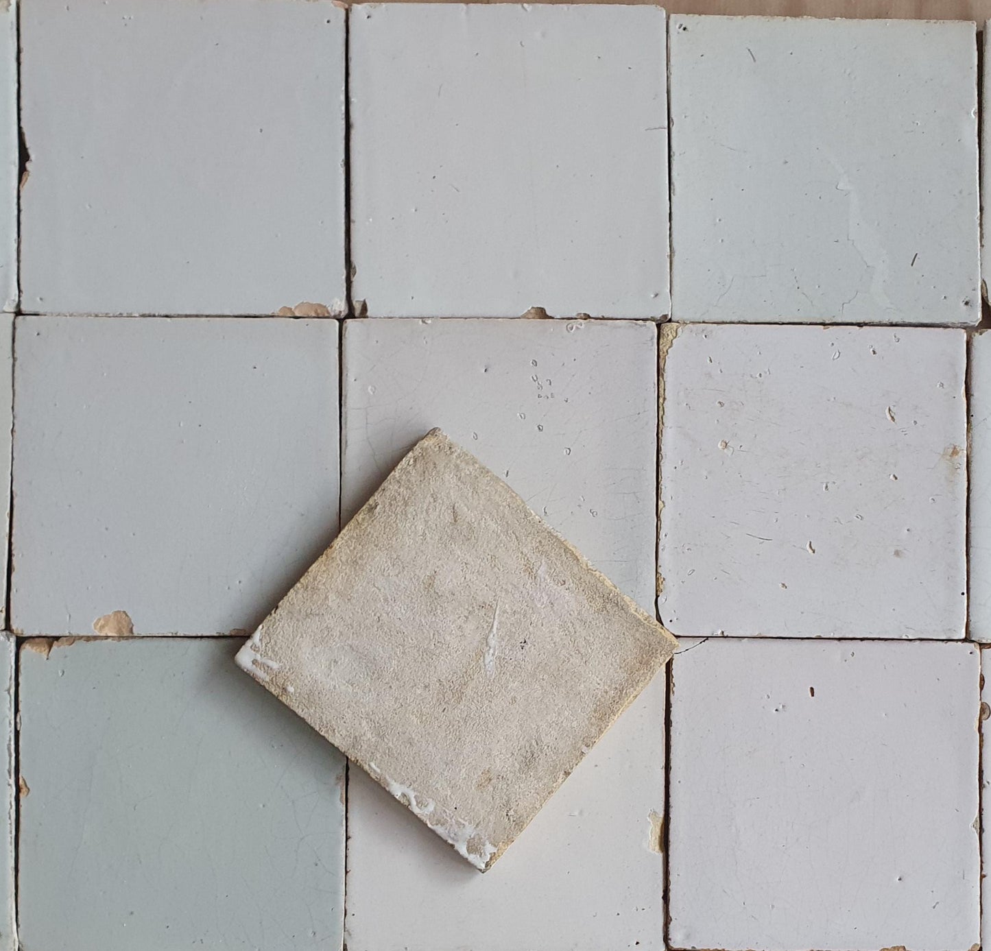 16 Antique Dutch Delft Tiles, 18th Century Whites (5.11 inch) witjes a quality