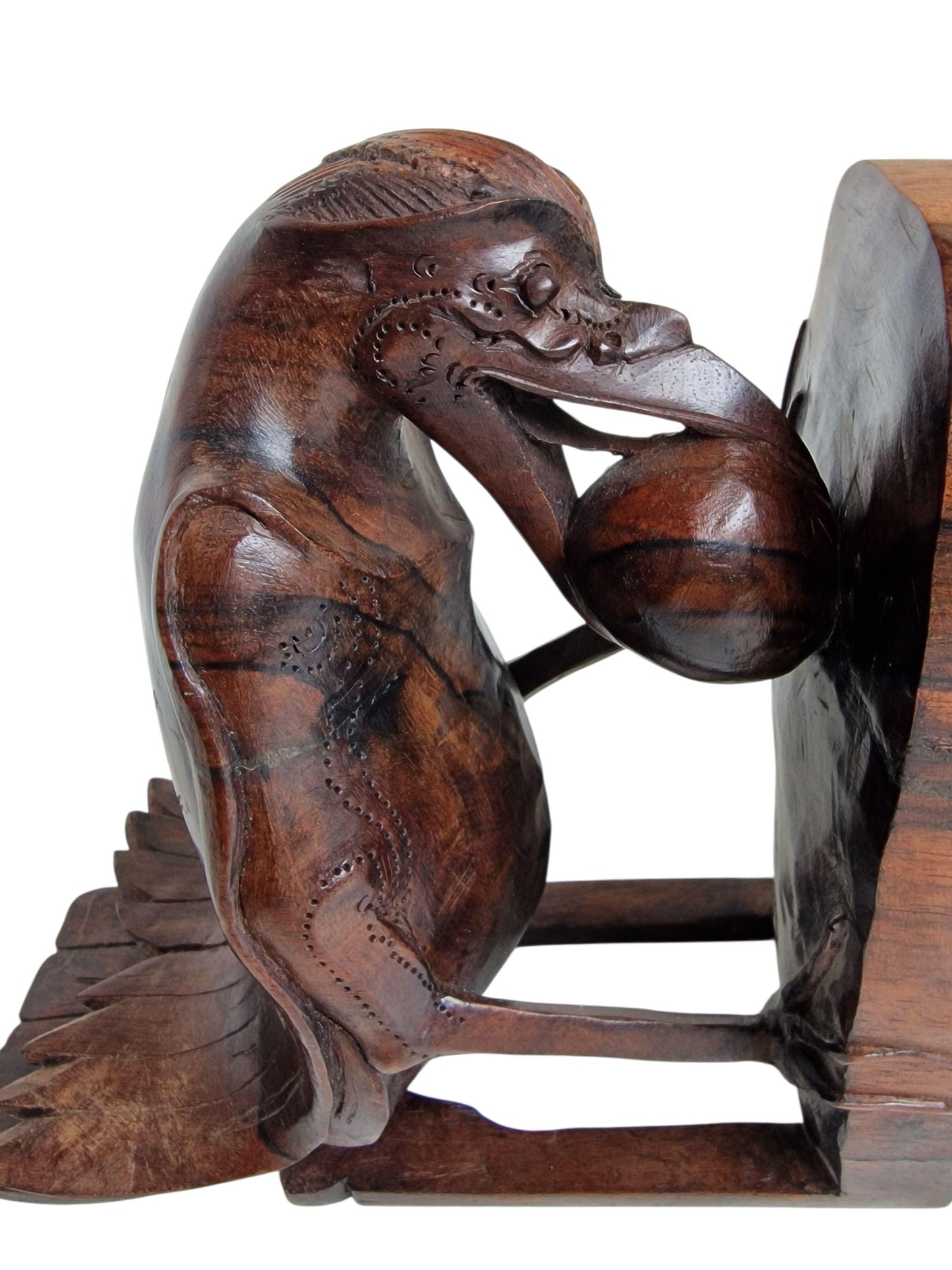 Art Deco Bird Bookends, Carved Coromandel Wood, Colonial Indonesia