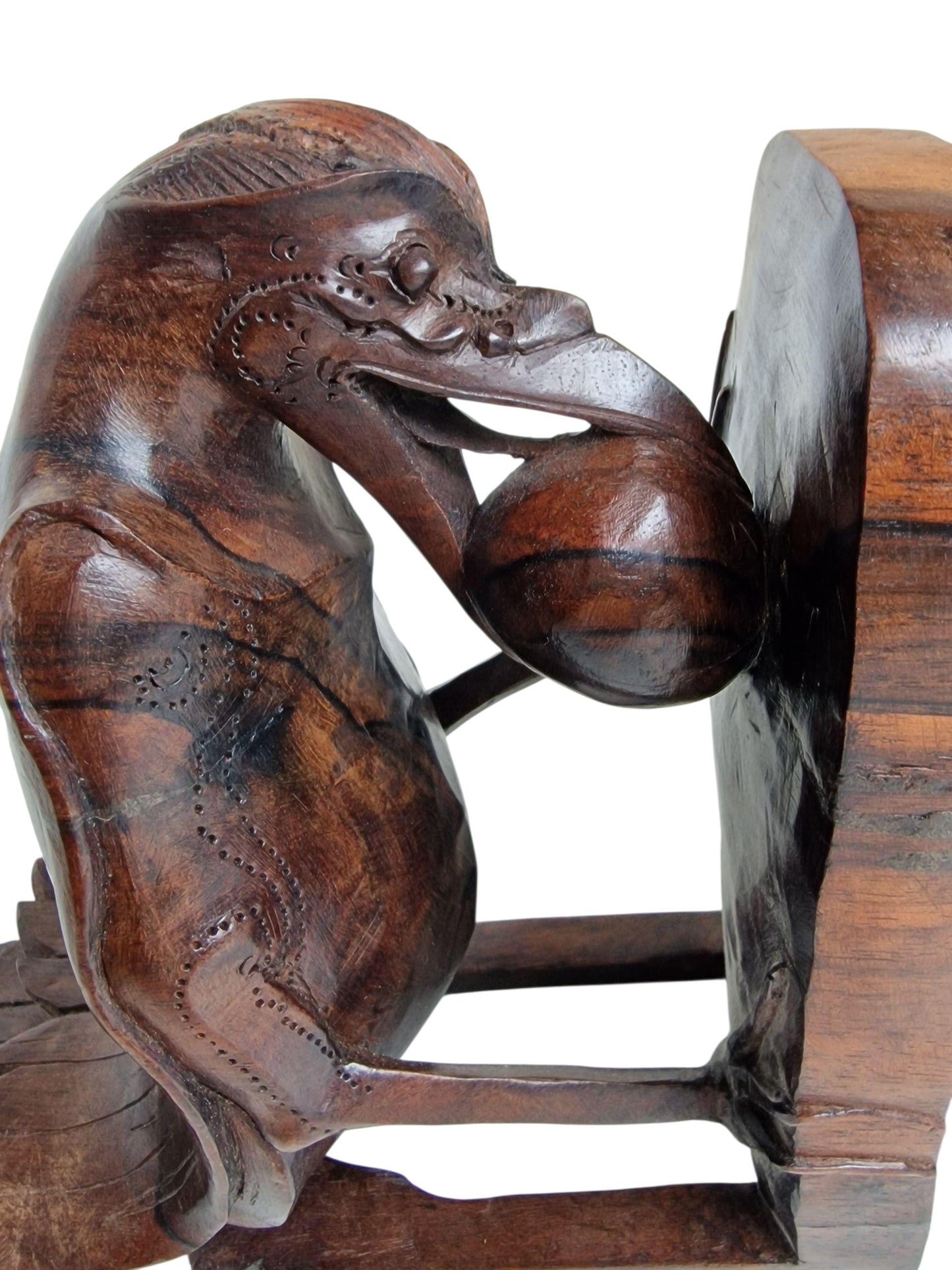 Art Deco Bird Bookends, Carved Coromandel Wood, Colonial Indonesia