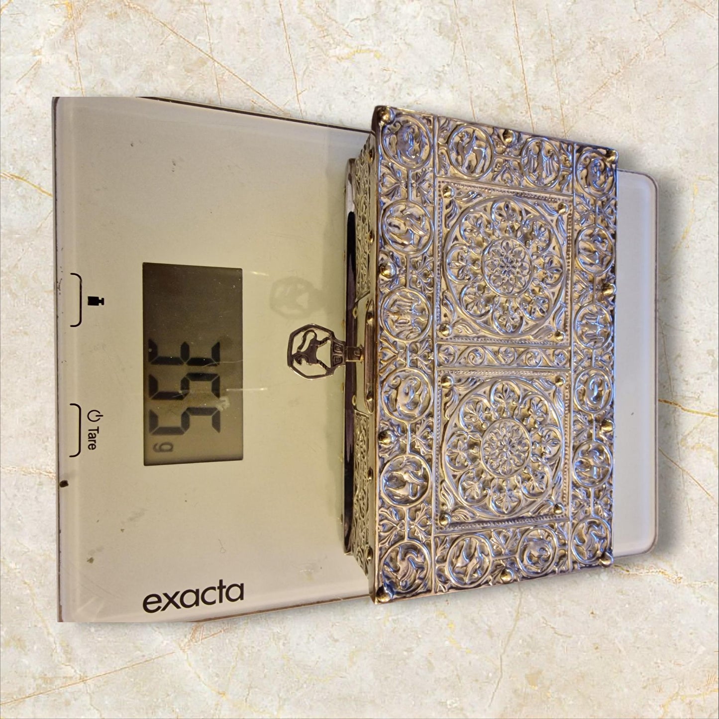 case Art Nouveau Erhard & Söhne Silver Filigree Jewelry Box, Gilt, c1900