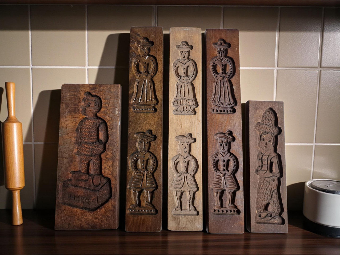 Antique Dutch Speculaas Cookie Mold Set