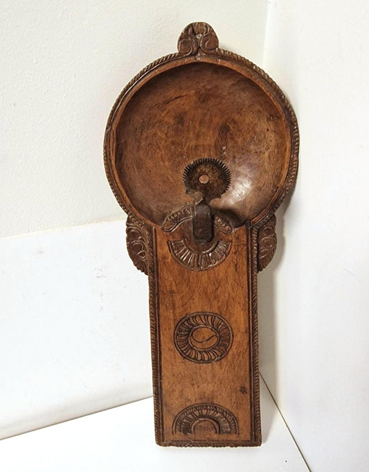 Antique Indonesian Coconut Scraper, Hand-Carved Tribal Kitchen Tool