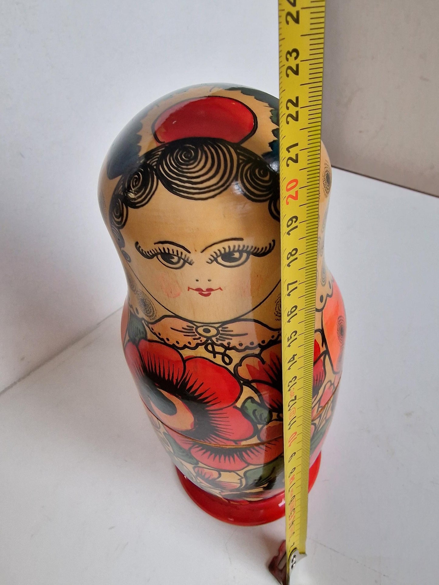 Handpainted Wooden Matryoshka Dolls, Babushka Set of 2