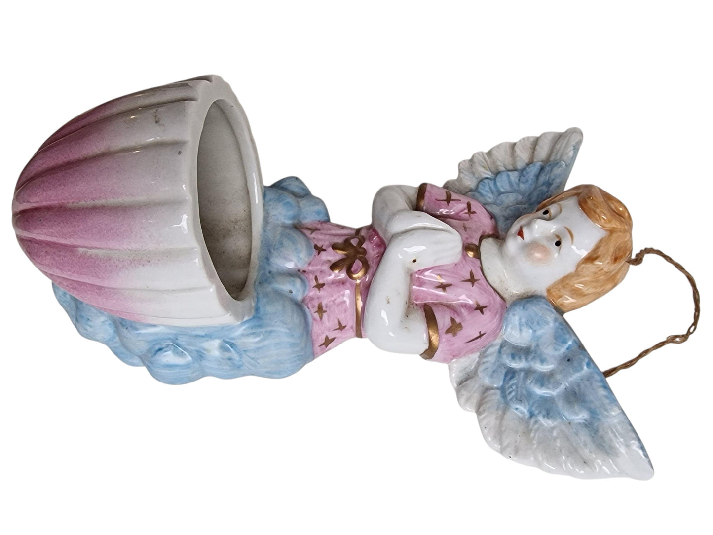 Antique German Porcelain Angel Holy Water Font – Jugendstil Decor
