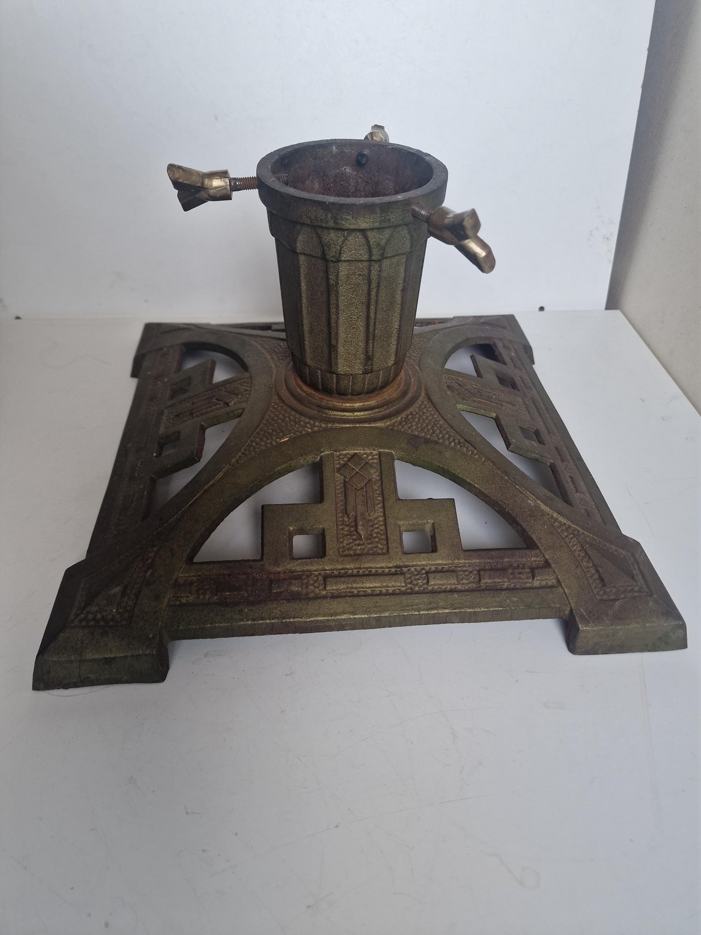 Antique Austrian Art Nouveau Cast Iron Christmas Tree Stand large heavy