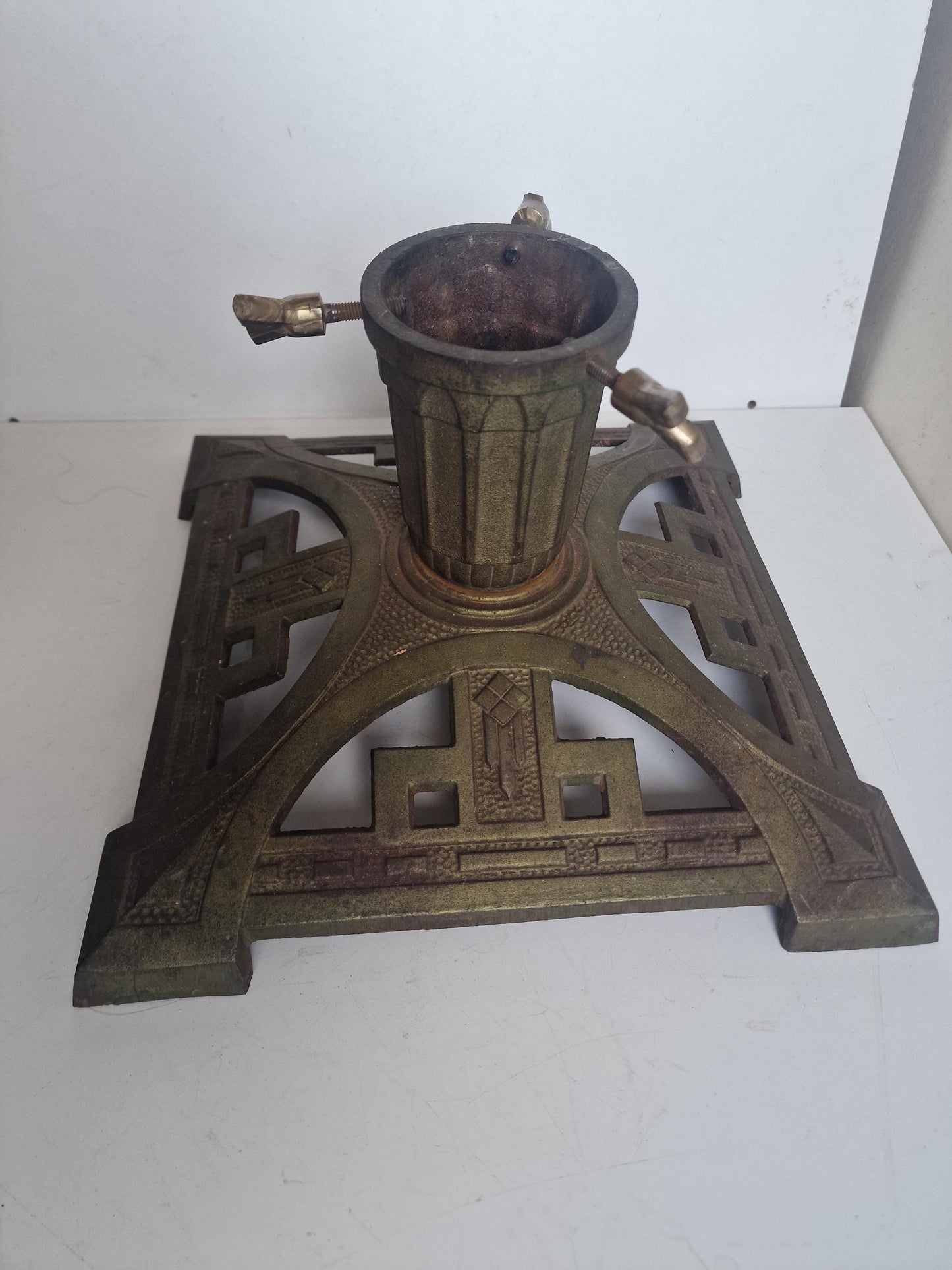 Antique Austrian Art Nouveau Cast Iron Christmas Tree Stand large heavy